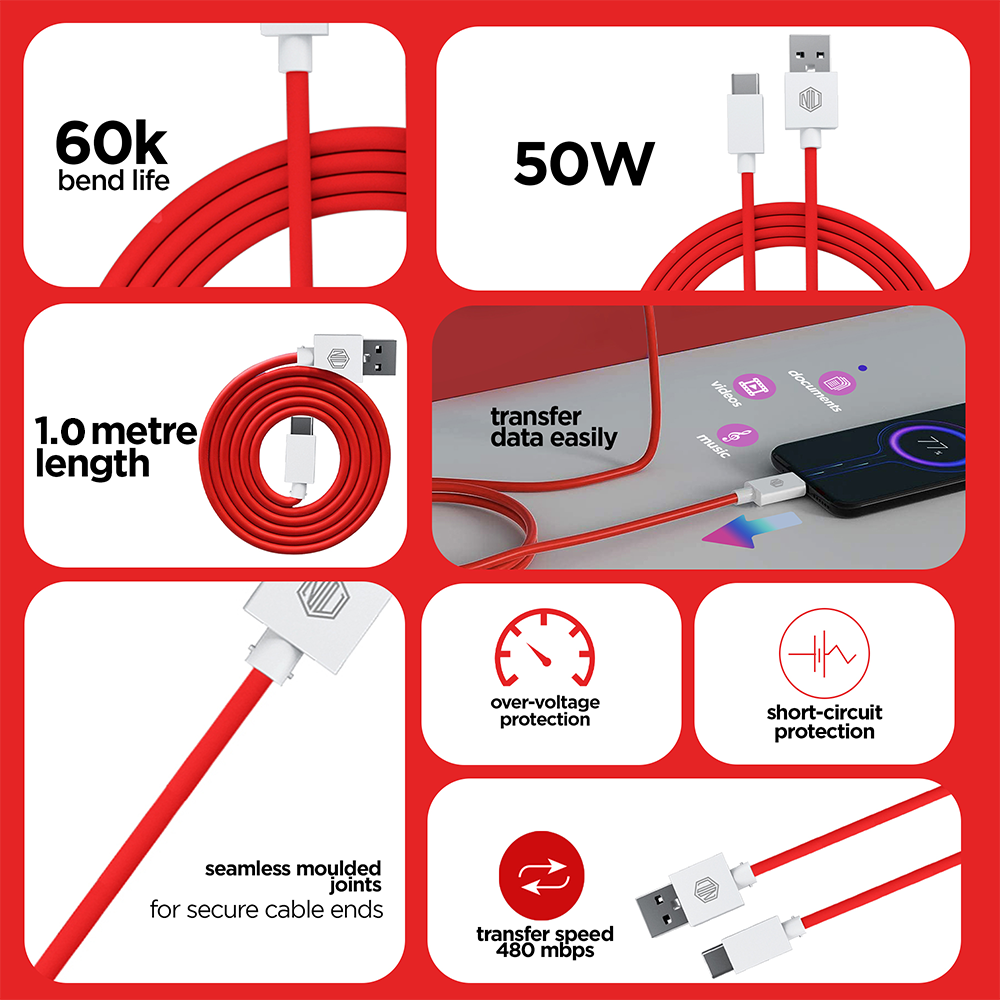 Blaze Hypersonic 50W Fast Charging USB A to Type C Cable