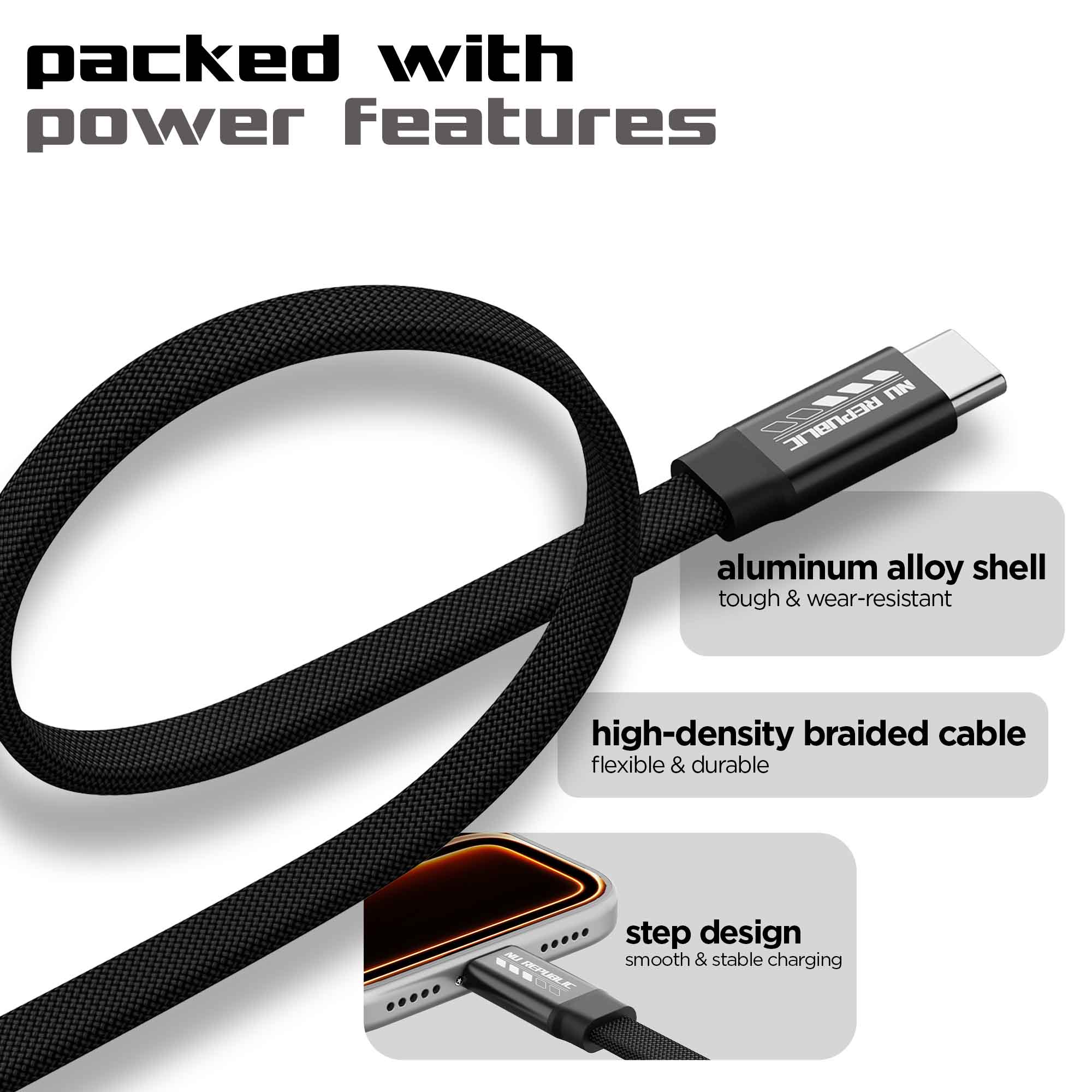 Blaze Fusion Flat 240W Magnetic Cable