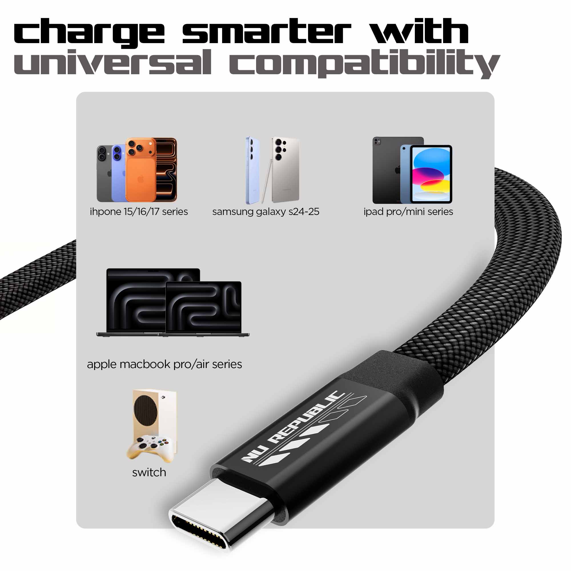 Blaze Fusion Flat 240W Magnetic Cable