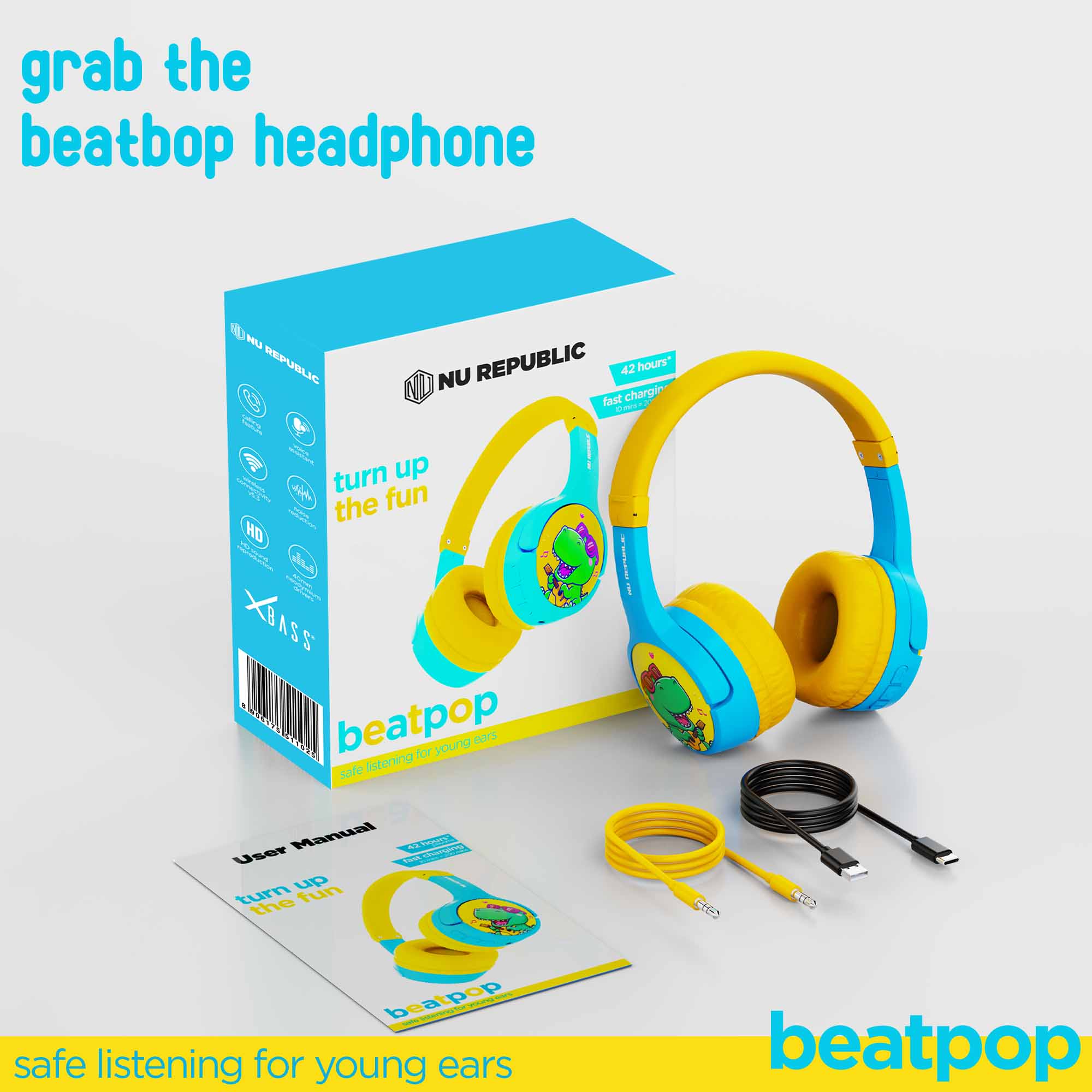 Adjustable headband provides a secure and comfortable fit for different age groups.