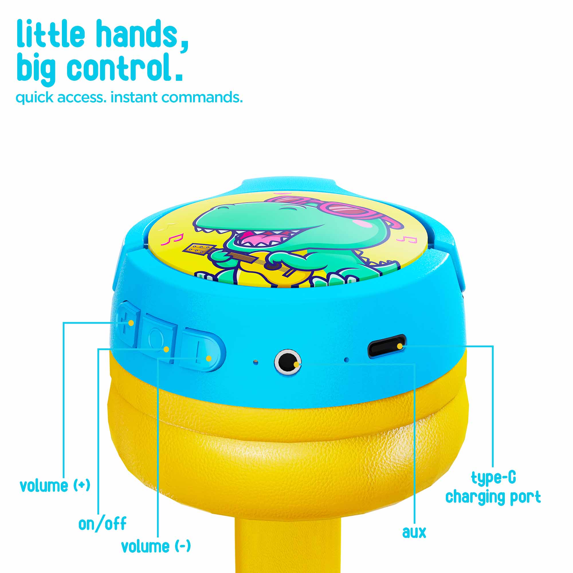 Ergonomic lightweight design makes Beatpop comfortable for extended use.