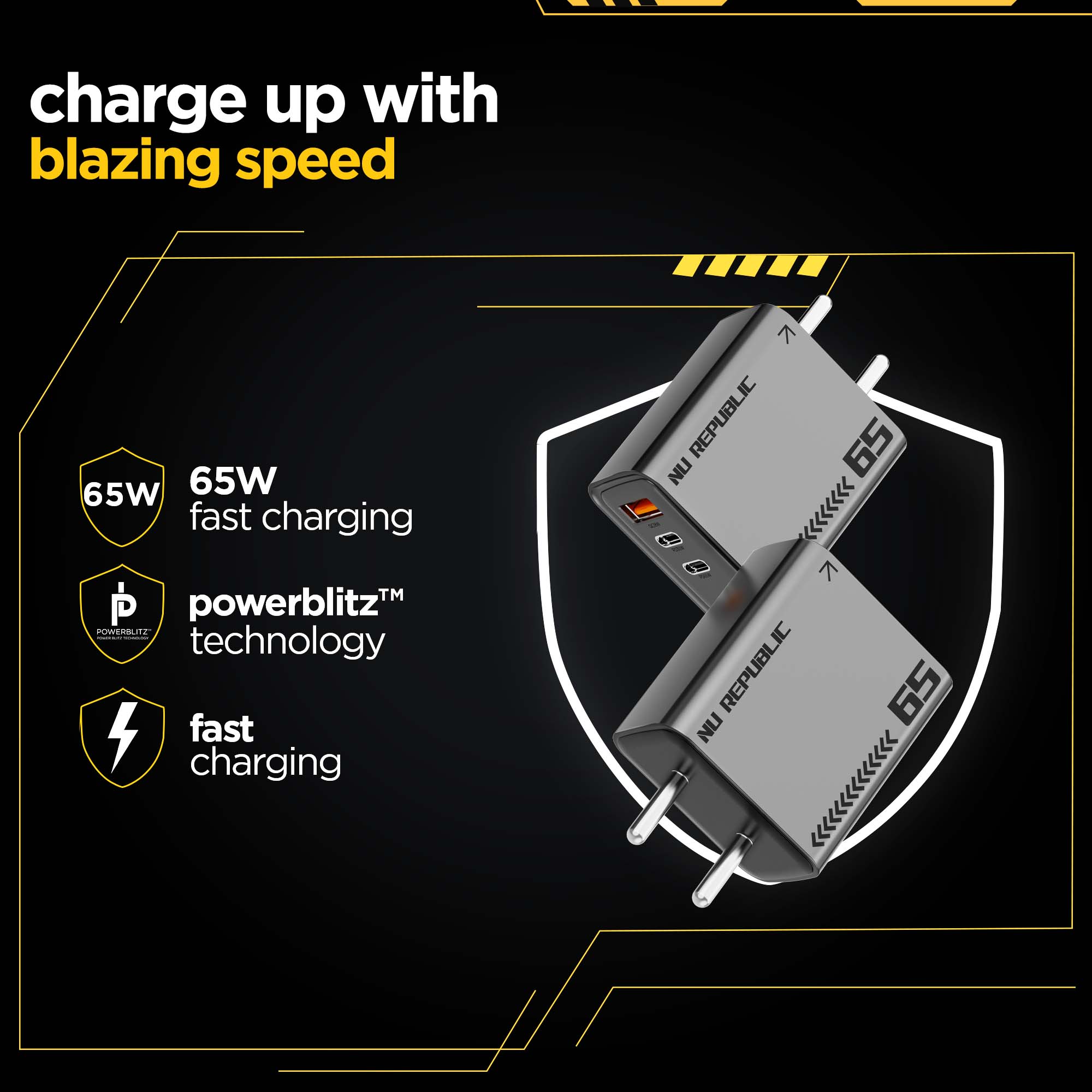 Cybotron 65W GaN Superfast Wall Charger (Grey)