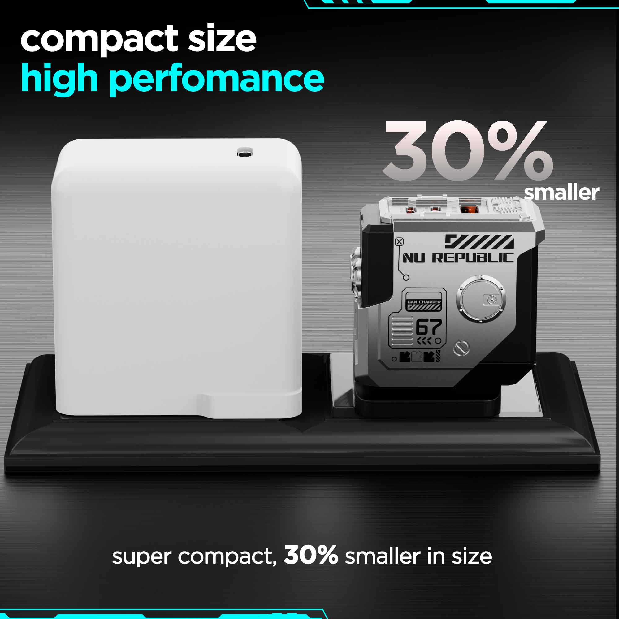 Cybotron 67W GaN Superfast Wall Charger Silver