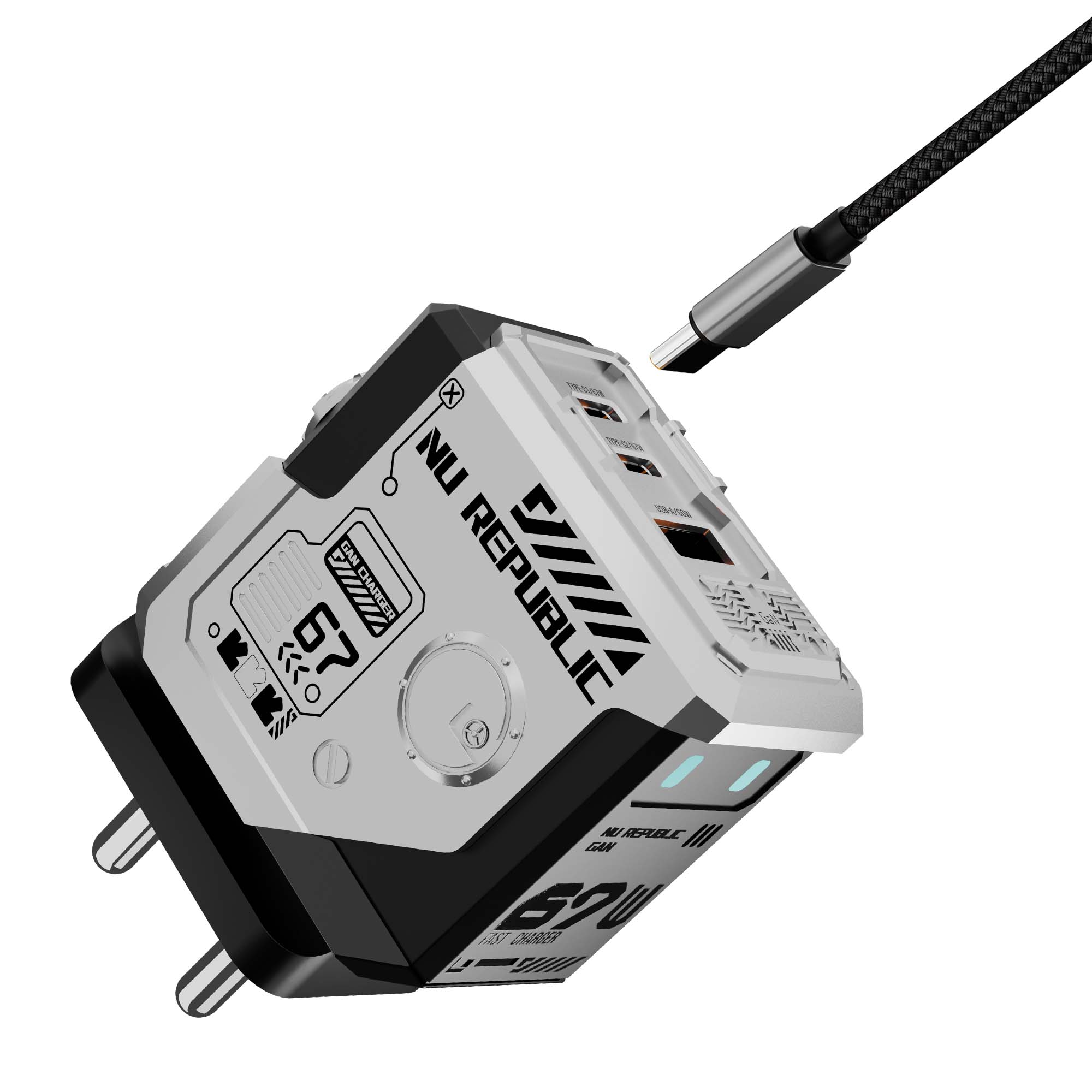 Cybotron 67W GaN Superfast Wall Charger Silver