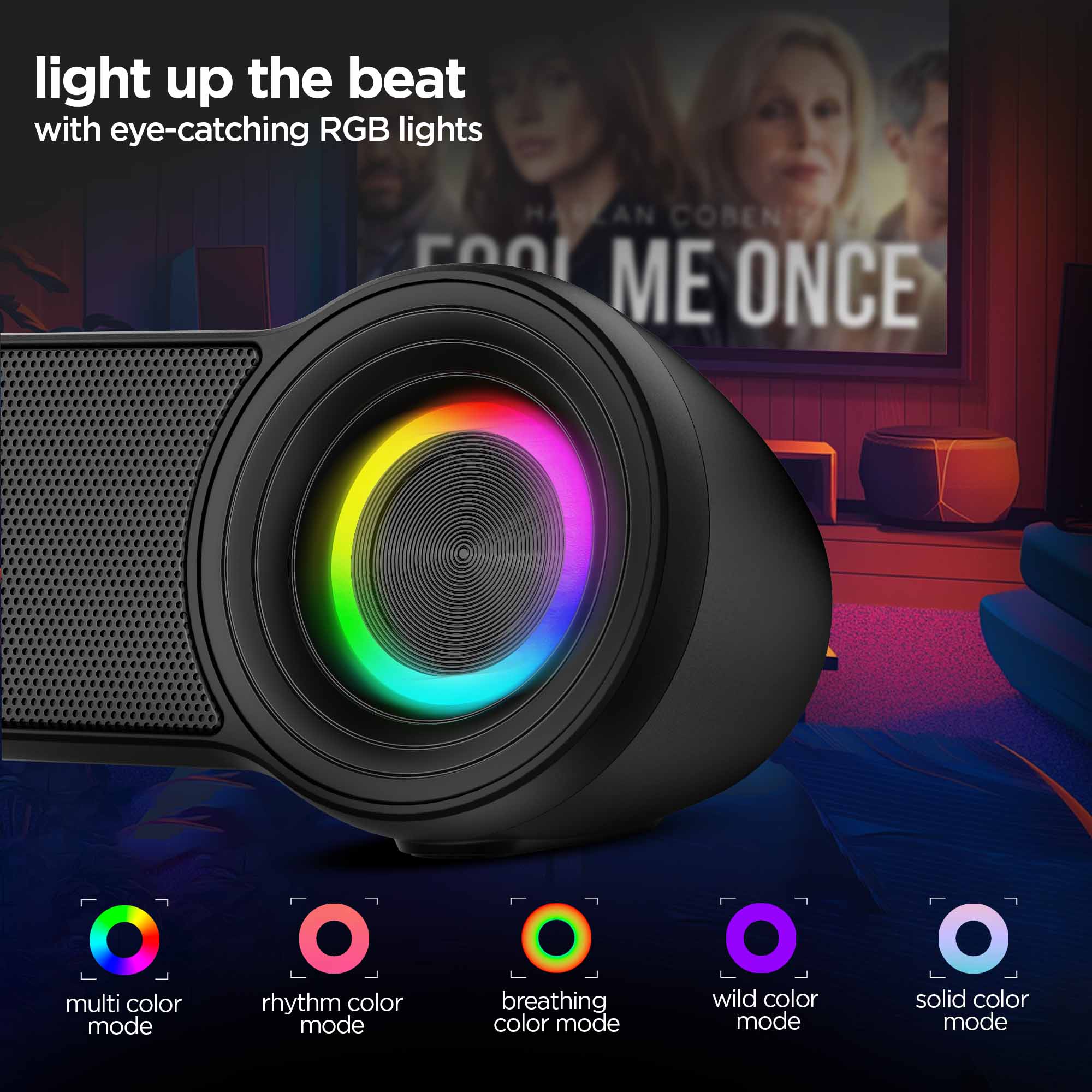 Partybox 180 party speaker with vibrant RGB LED light effects