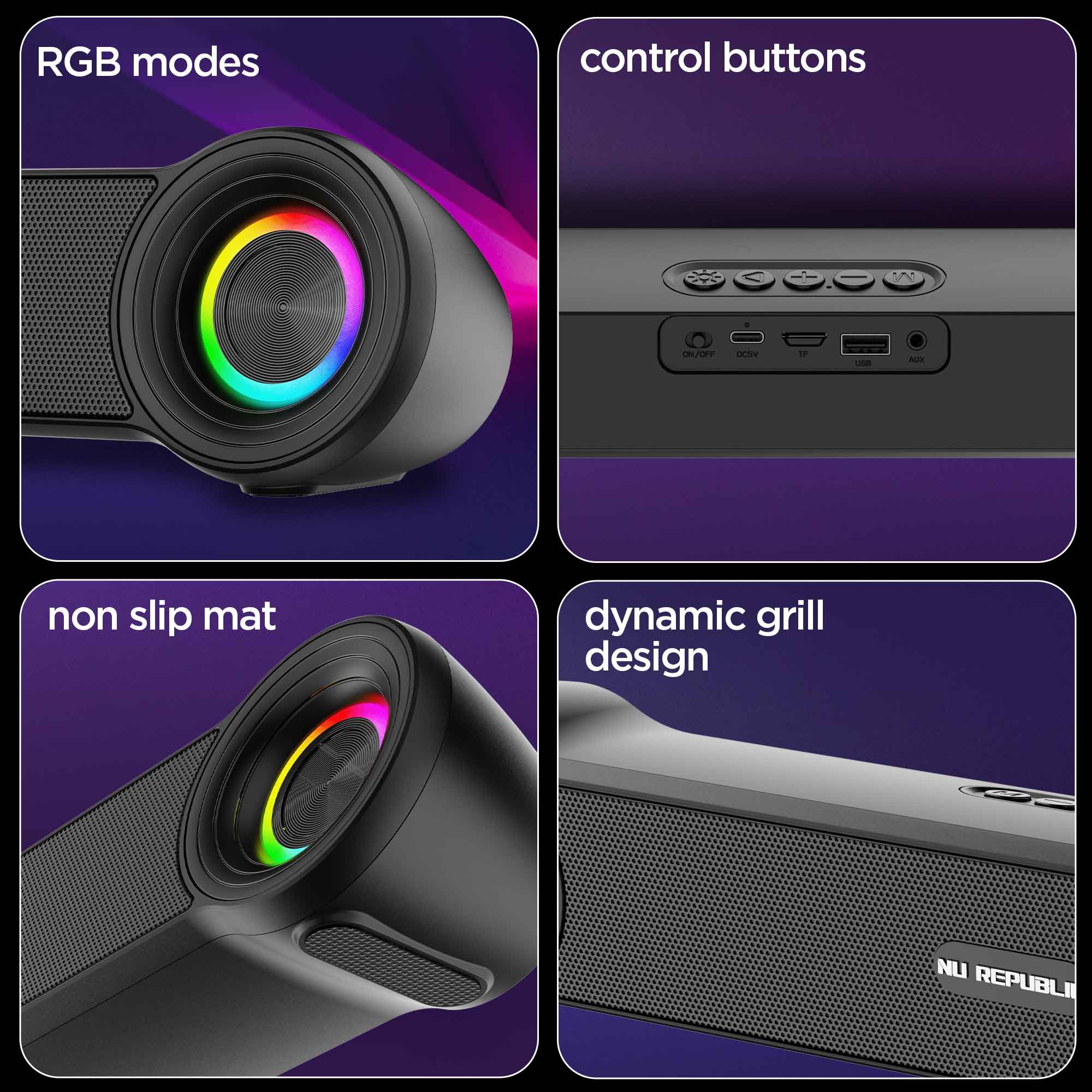 Partybox 180 speaker providing rich, powerful and distortion-free 18W sound