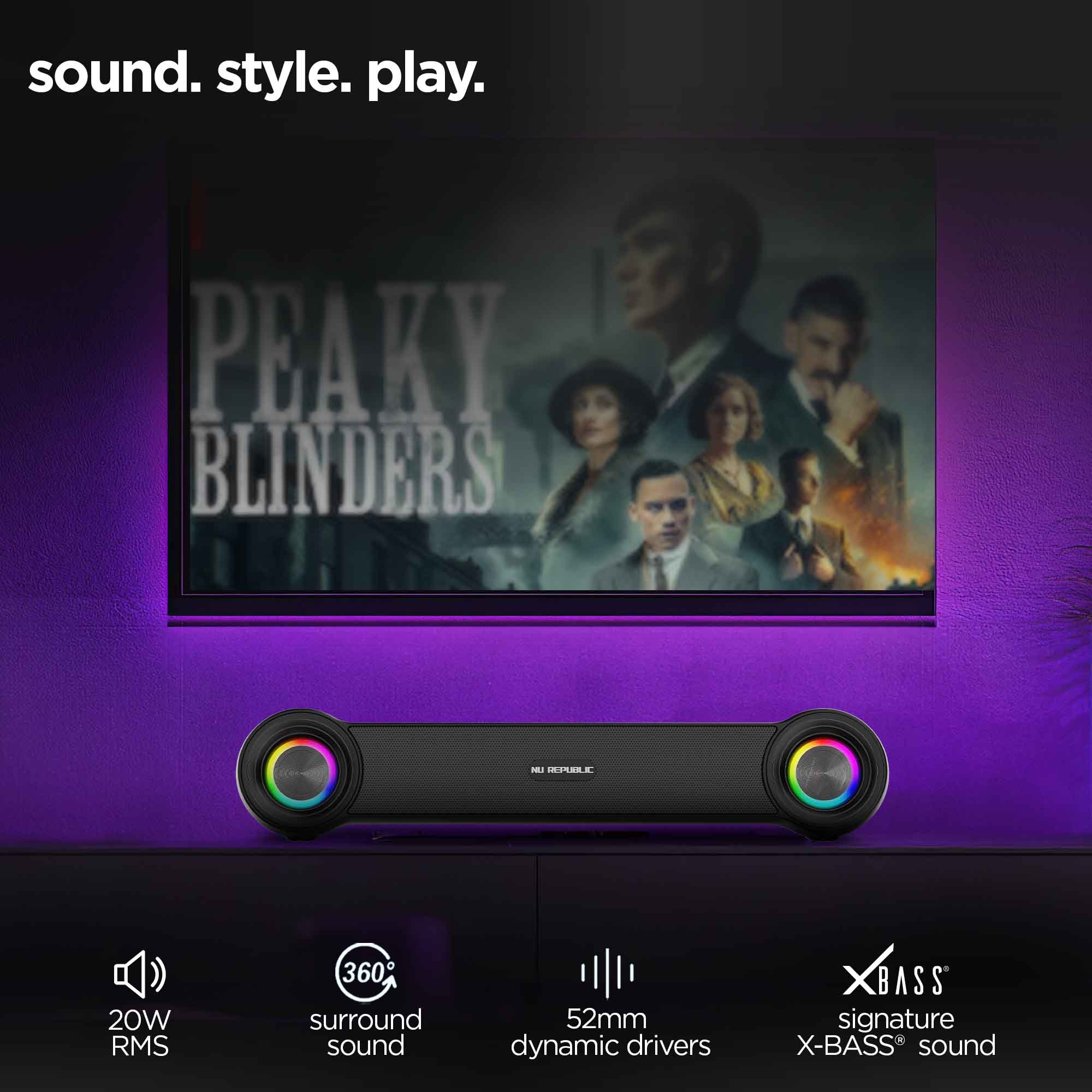Partybox 180 speaker featuring X-Bass technology for deep and powerful bass performance