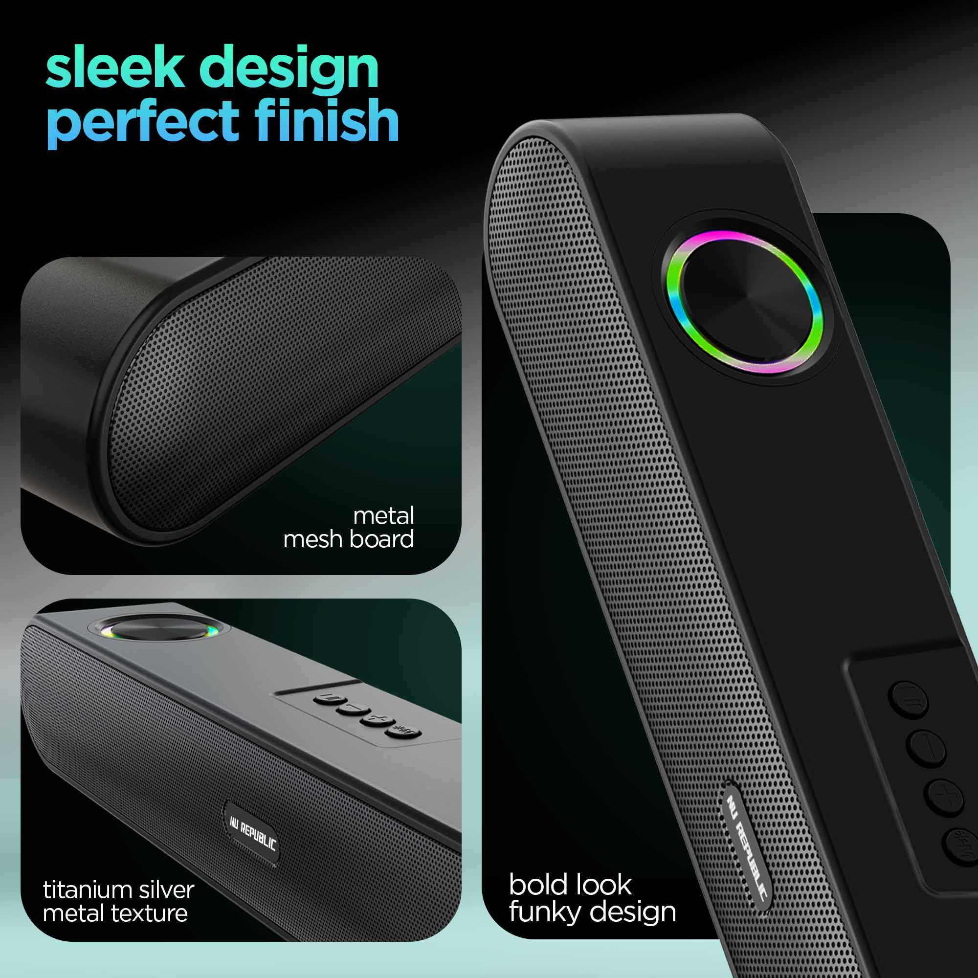 Enjoy rich audio and powerful loudness with 16W RMS output.