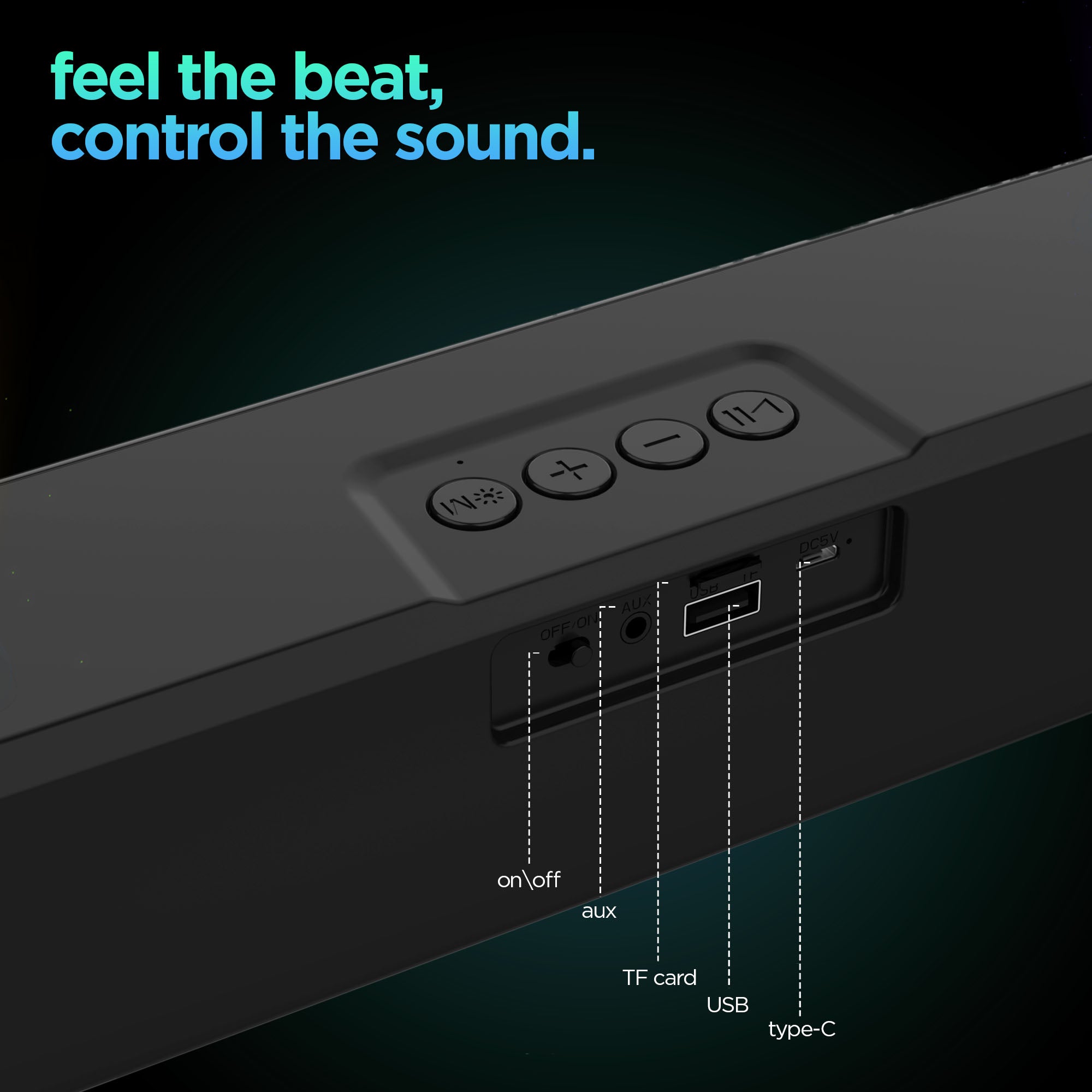 Multifunction control buttons offer complete control over your listening experience.