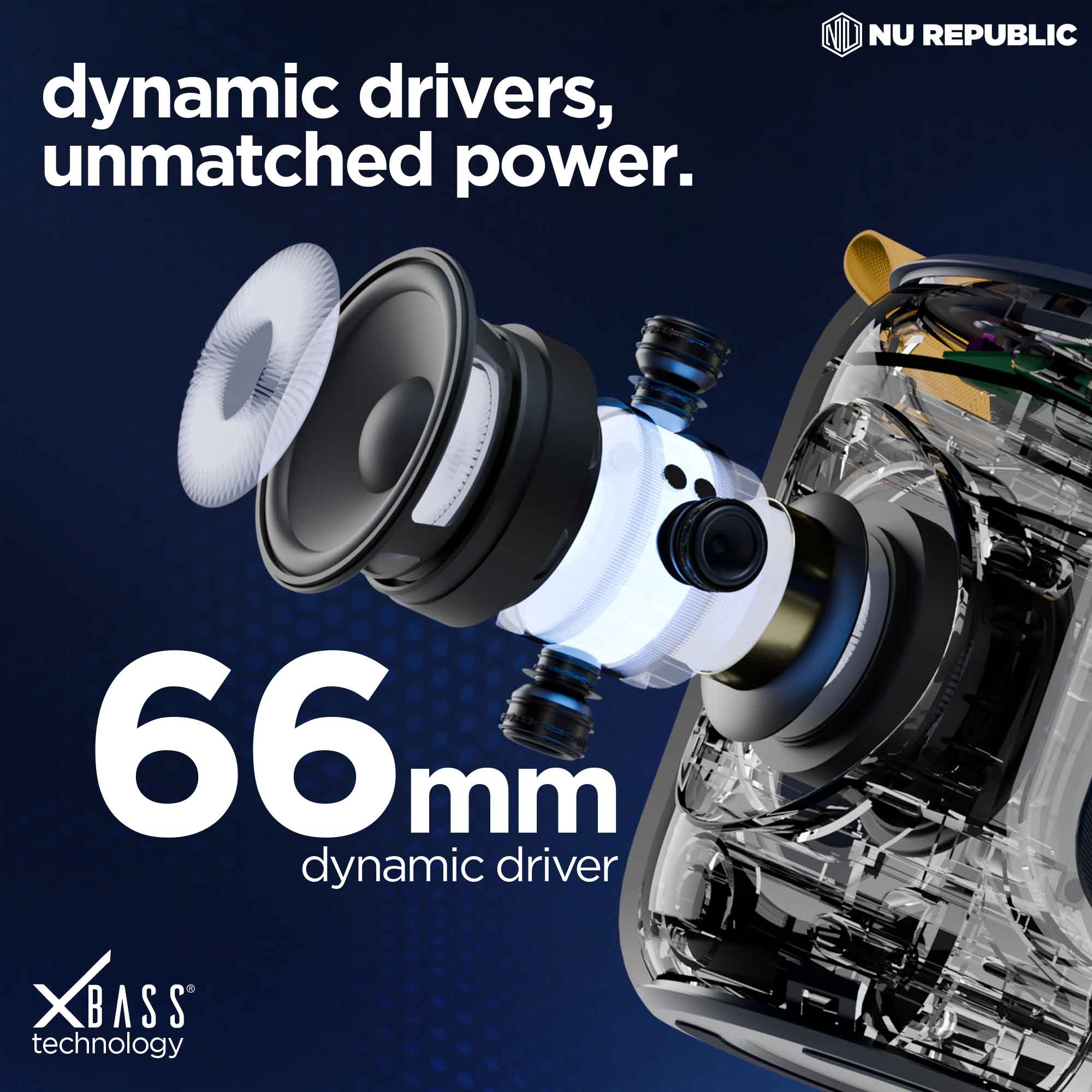Precision-tuned drivers reproduce music with enhanced clarity.