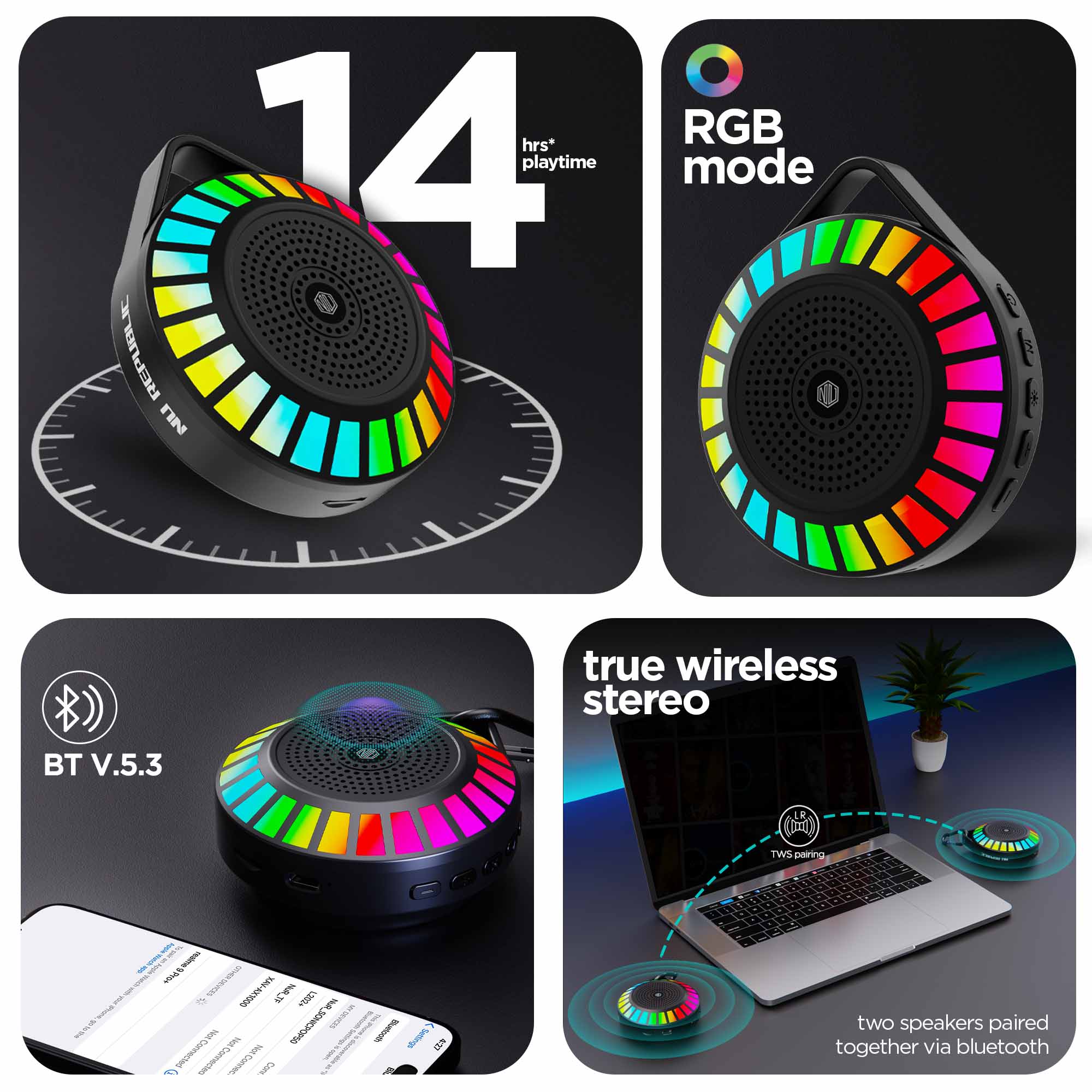SonicPop 50 portable speaker delivering rich sound and effortless wireless connectivity.
