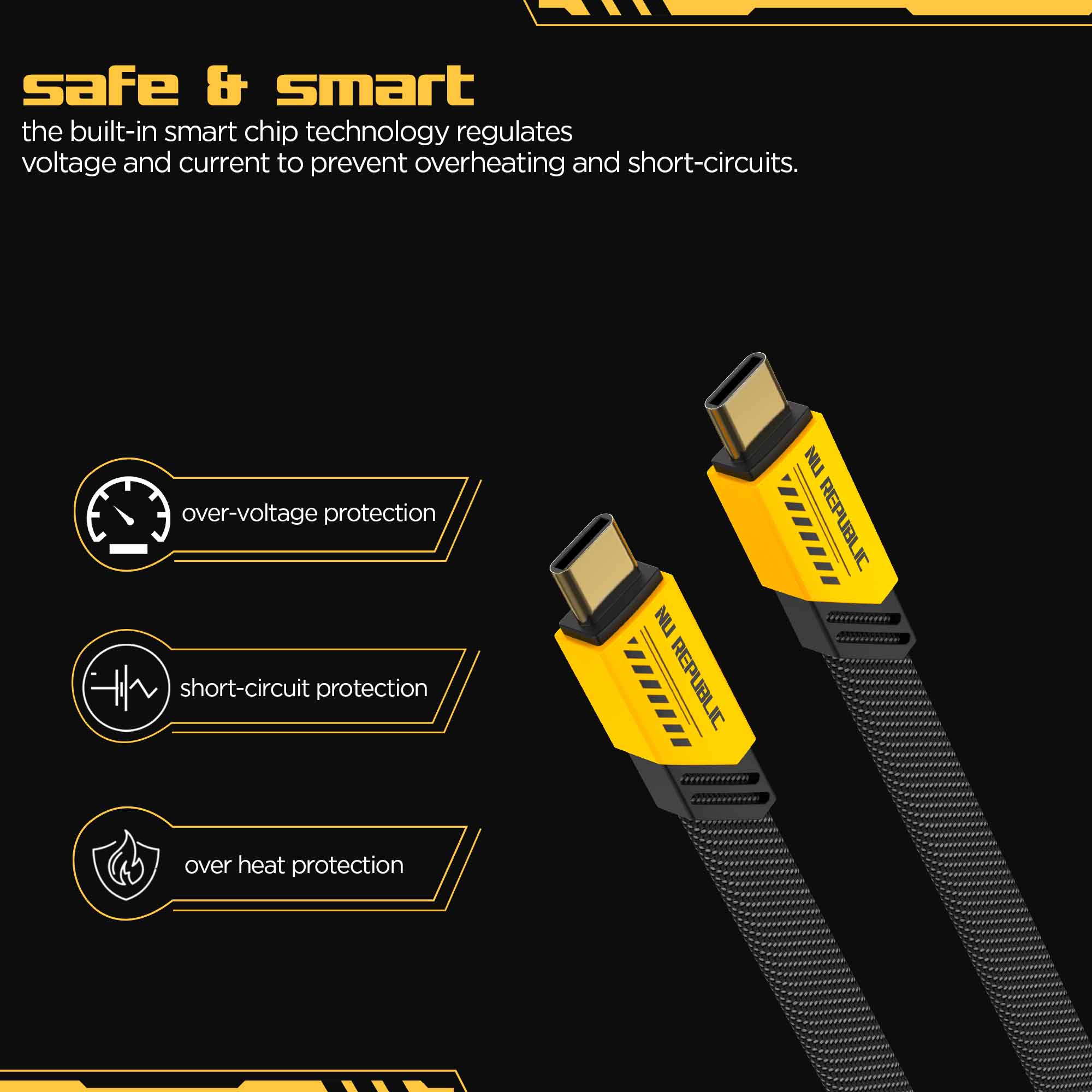 Blaze Fusion 120W Fast Charging Carbon fiber design cable (C-C Type)