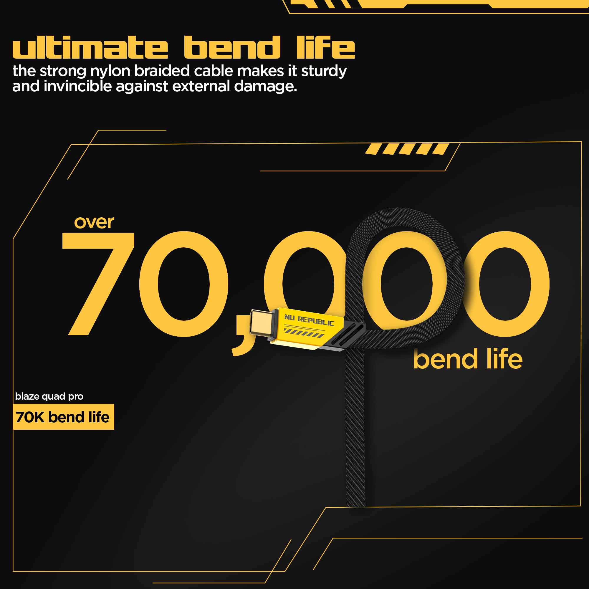 Blaze Fusion 120W Fast Charging Carbon fiber design cable (C-C Type)