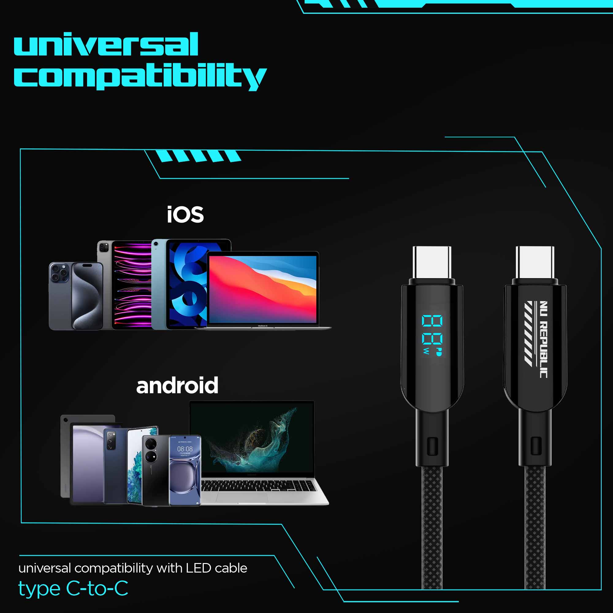 Blaze Fusion Spot LED Display Cable (Type-C to Type-C)