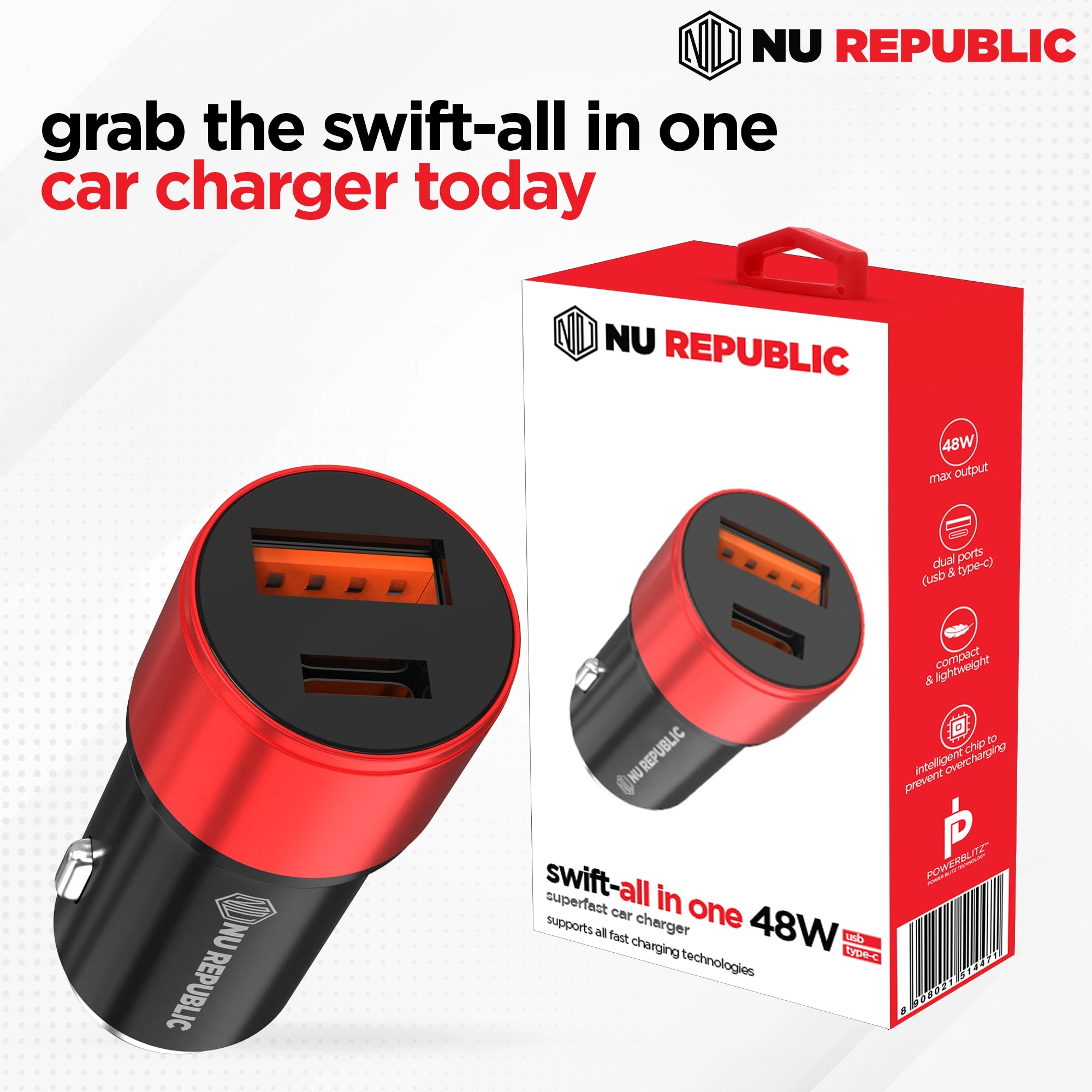 Swift All in one 48W Car Charger