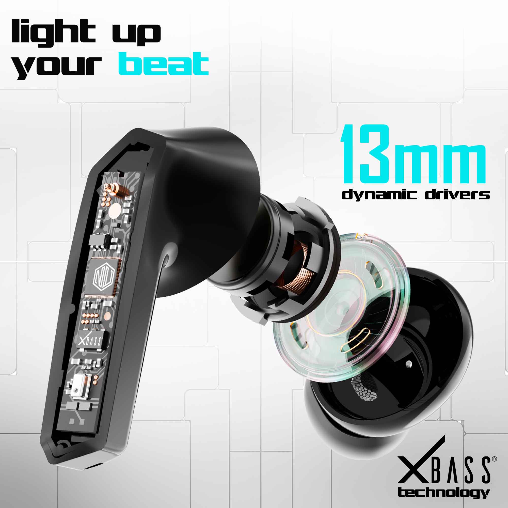 Cyberstud X8 earbuds delivering immersive deep bass sound