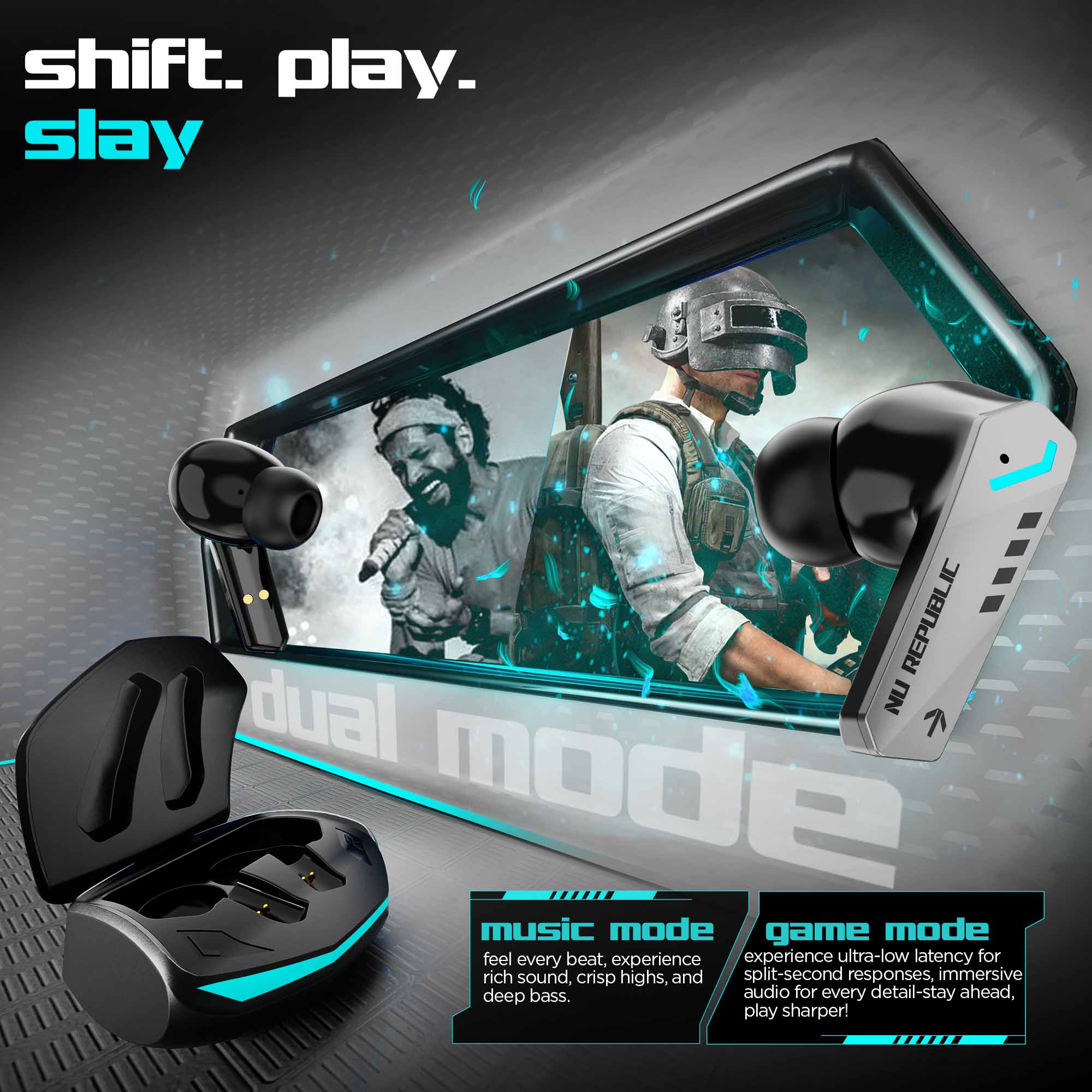 Cyberstud X8 gaming earbuds with ultra-low latency for lag-free gameplay