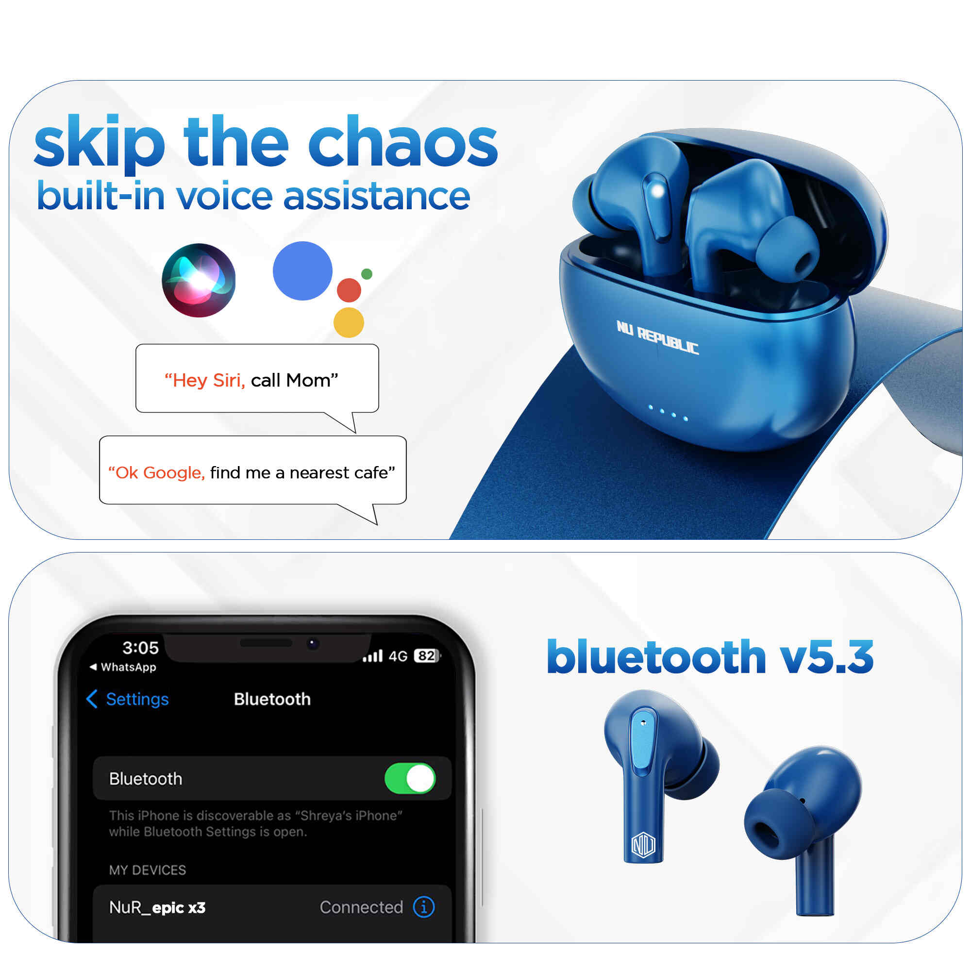Epic X3 true wireless earbuds engineered for powerful bass and immersive listening experience
