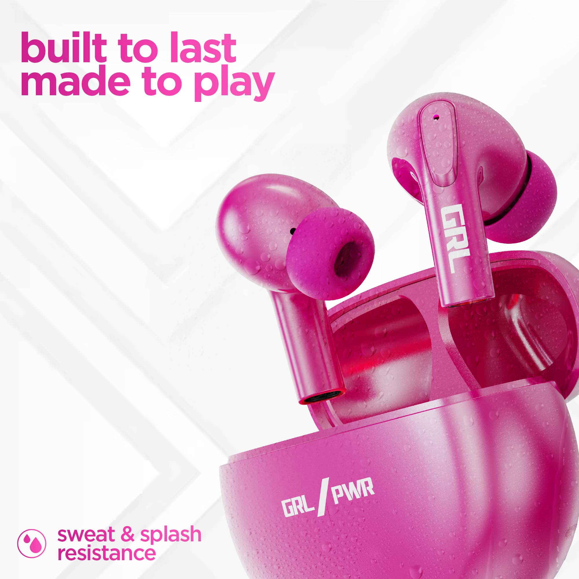 Epic X3 Hot Pink earbuds built to withstand sweat and splashes during everyday use