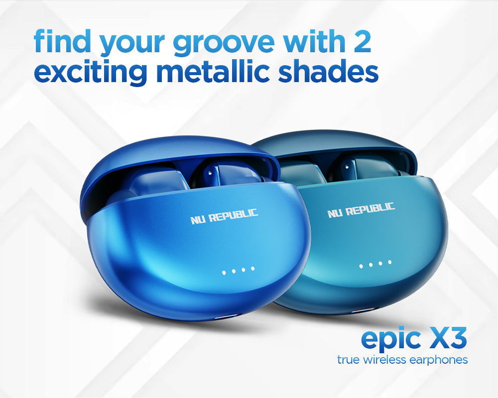 Epic X3 Black true wireless earbuds with X-Bass technology, ENC calling, and 48 hours playtime