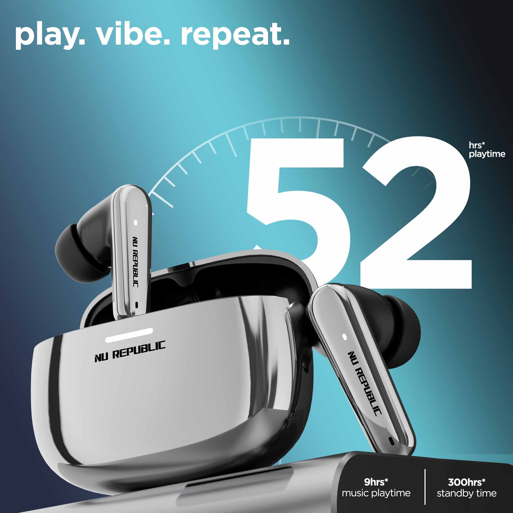 Epic X4 Best Bro Edition earbuds with up to 52 hours of total playtime for uninterrupted music and gaming