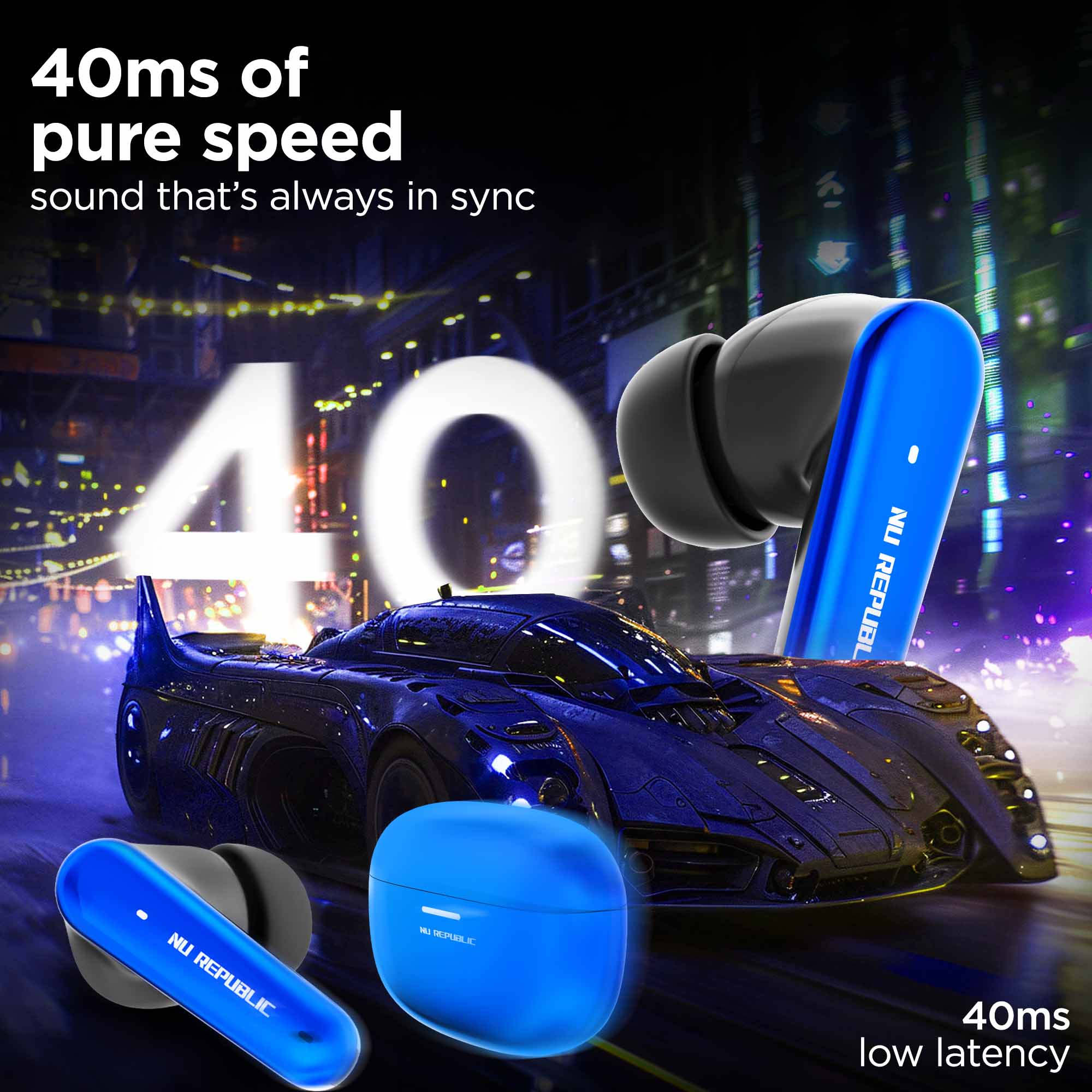 Epic X4 Green earbuds with ultra-low latency for smooth gaming and synchronized audio