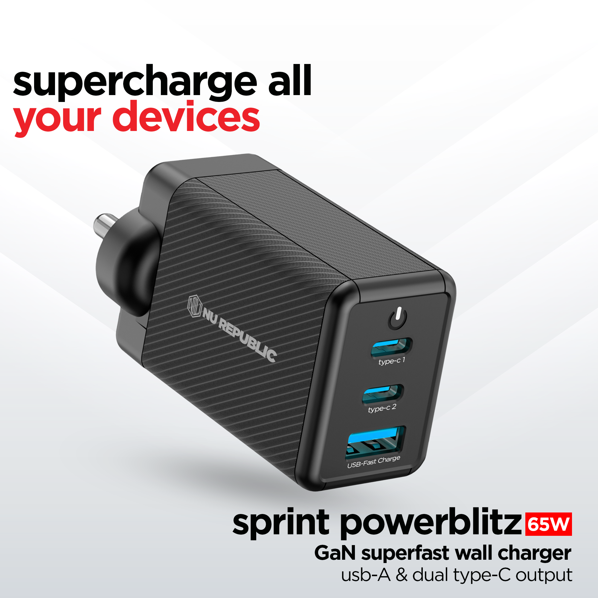 Sprint Powerblitz 65W GaN Superfast Wall Charger