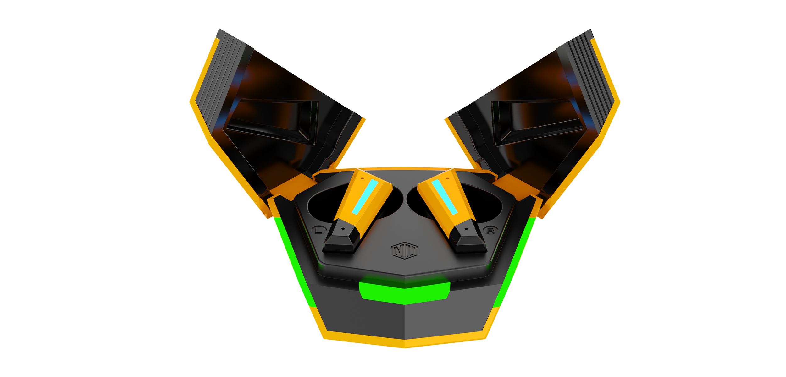 Transform X wireless gaming earbuds with futuristic LED lighting