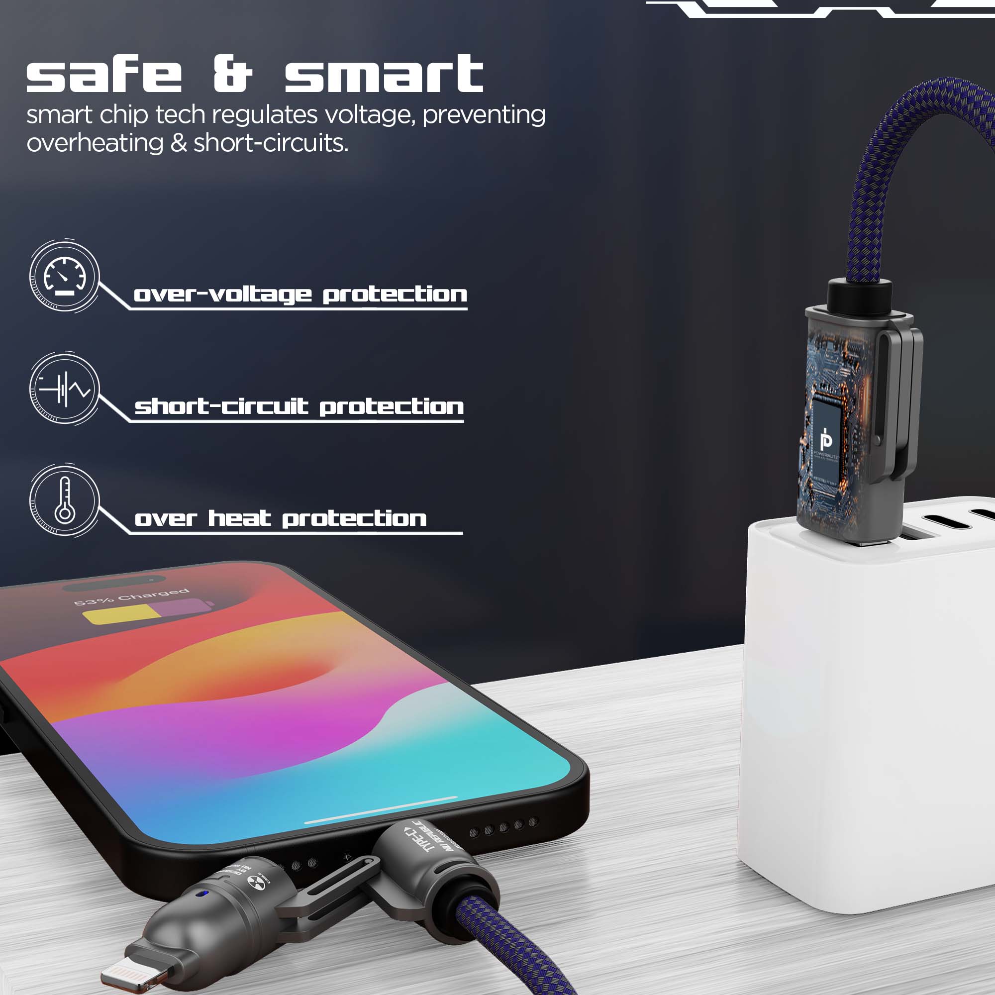 Blaze Fusion-Q 240W 4 in 1 Cable