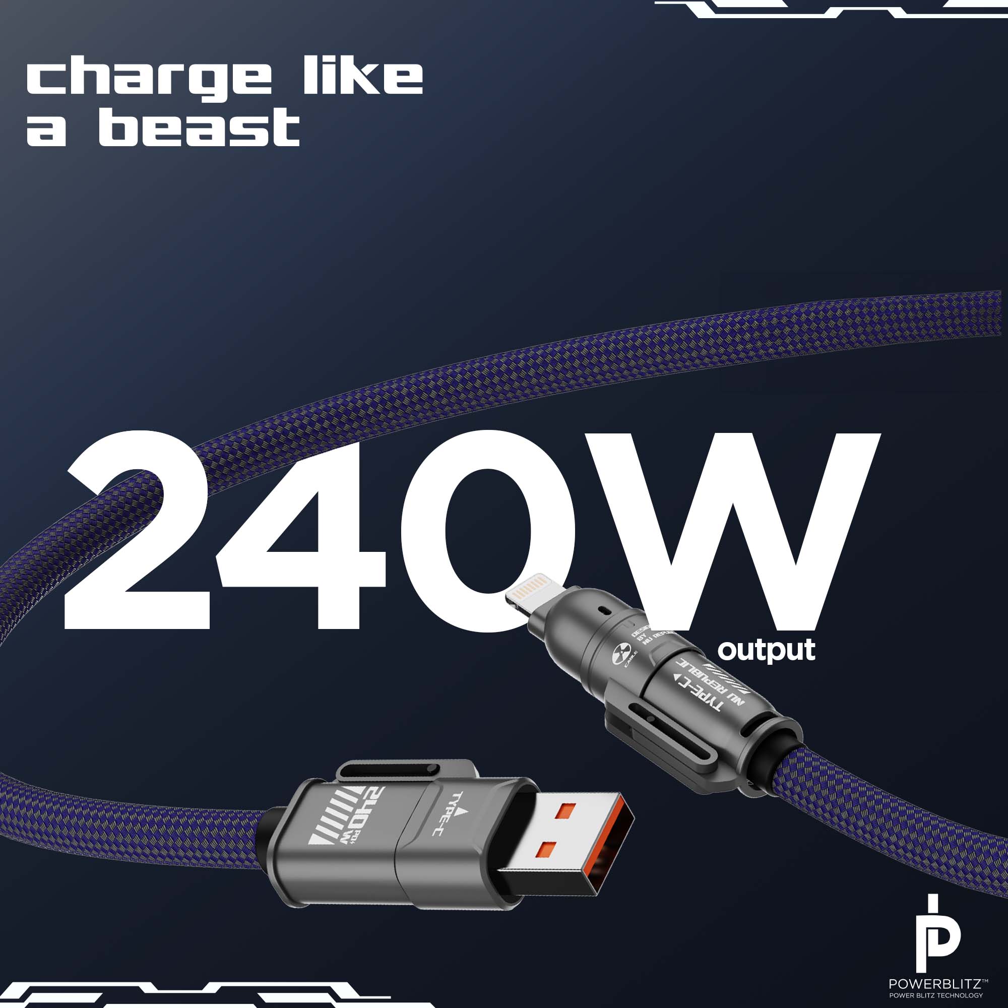 Blaze Fusion-Q 240W 4 in 1 Cable