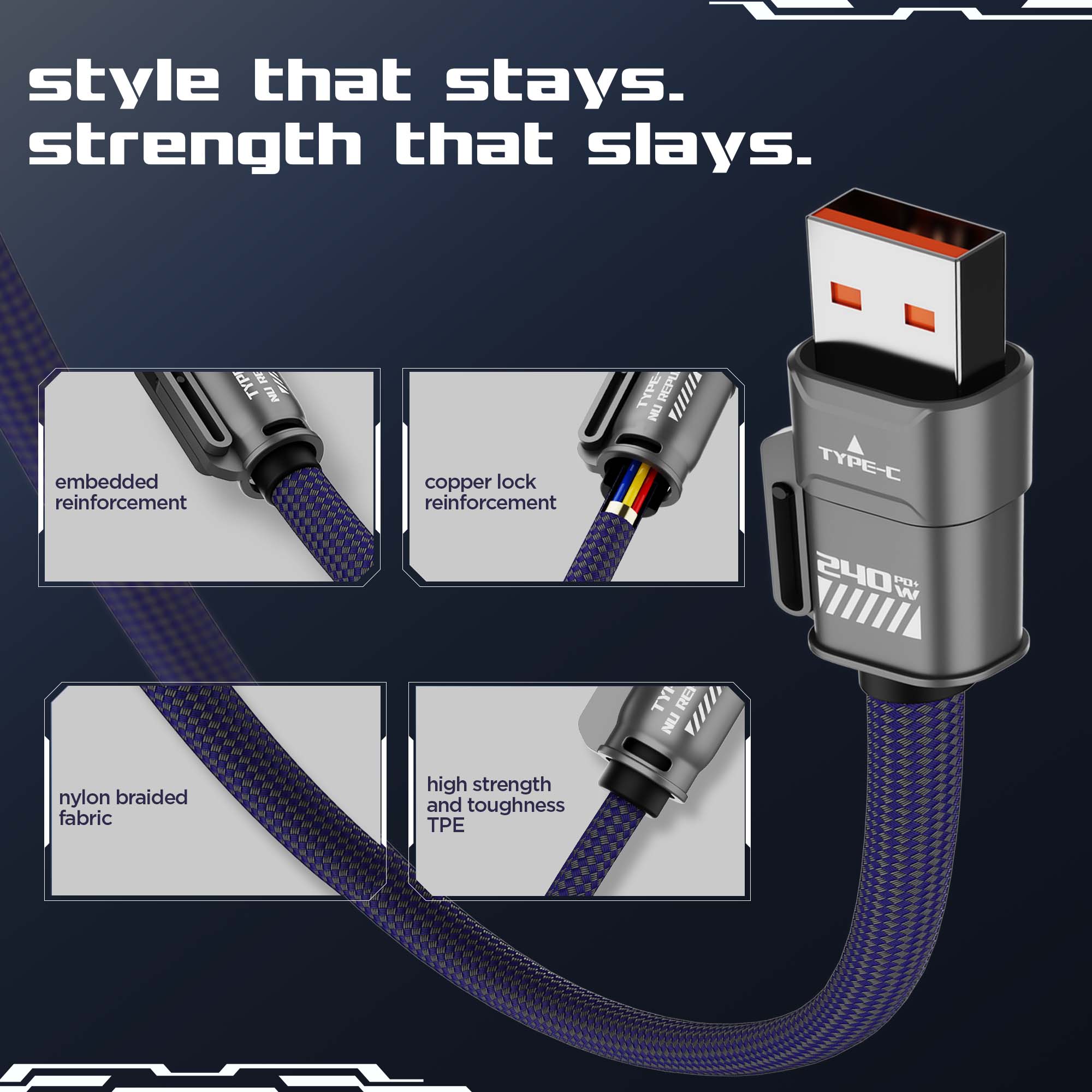 Blaze Fusion-Q 240W 4 in 1 Cable