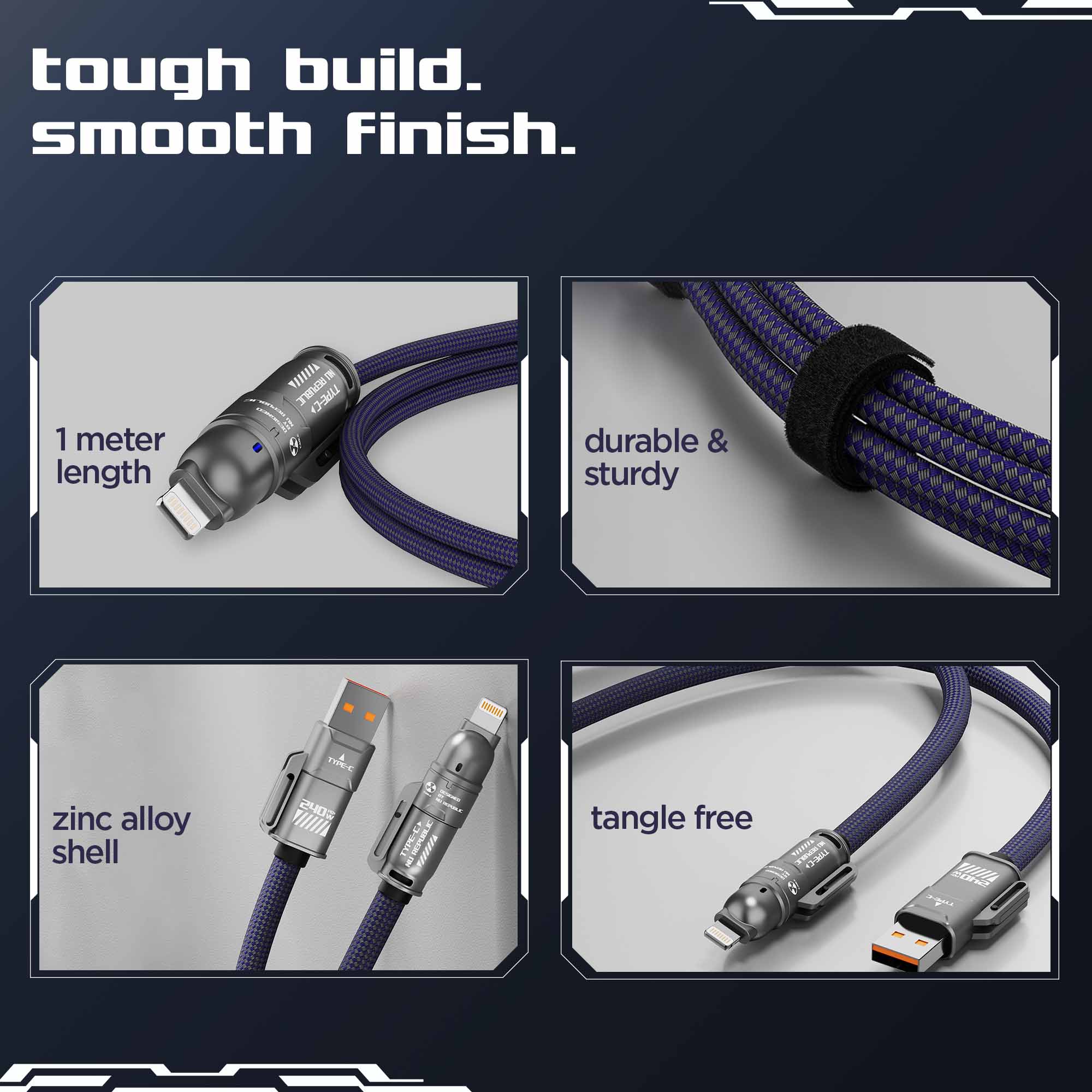 Blaze Fusion-Q 240W 4 in 1 Cable