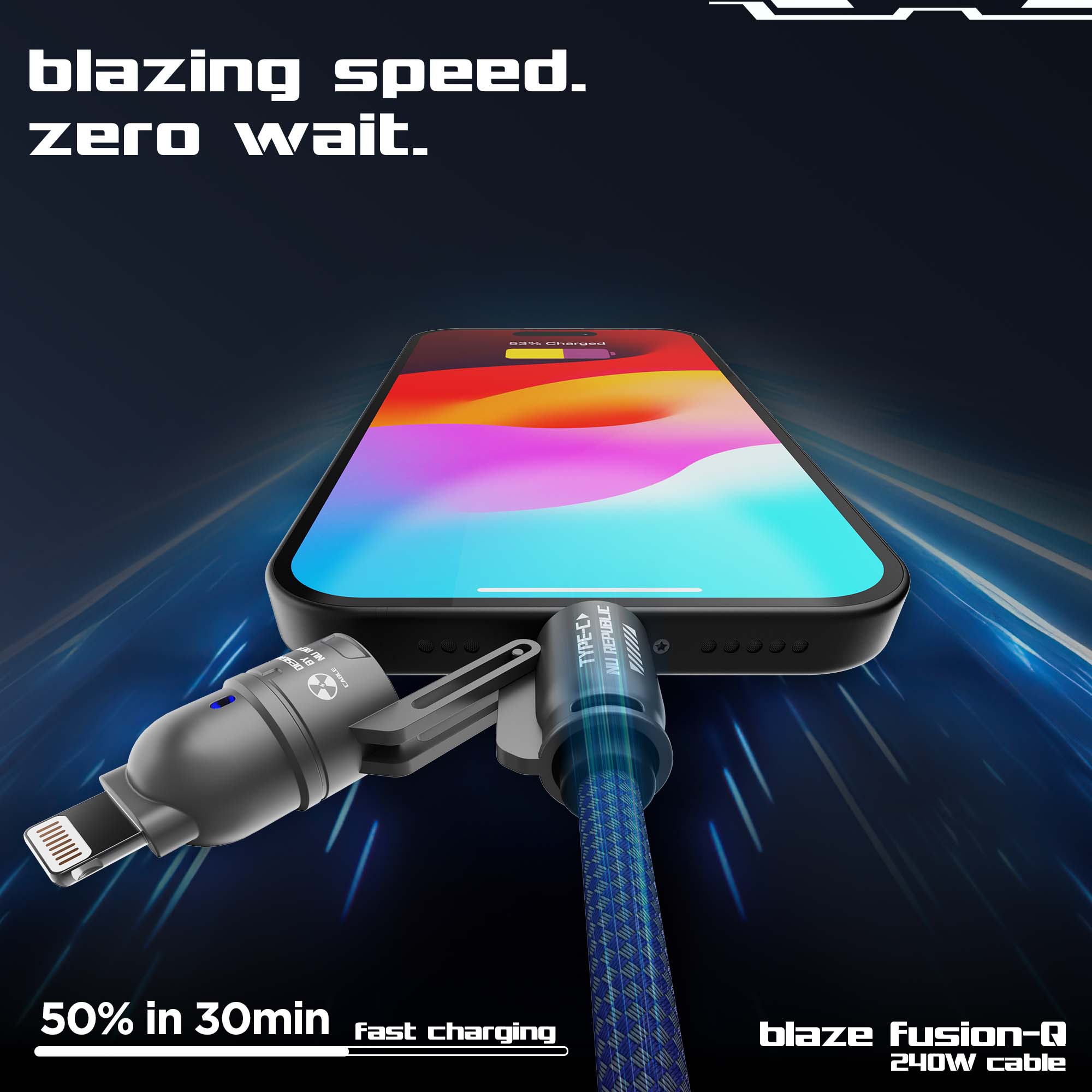 Blaze Fusion-Q 240W 4 in 1 Cable