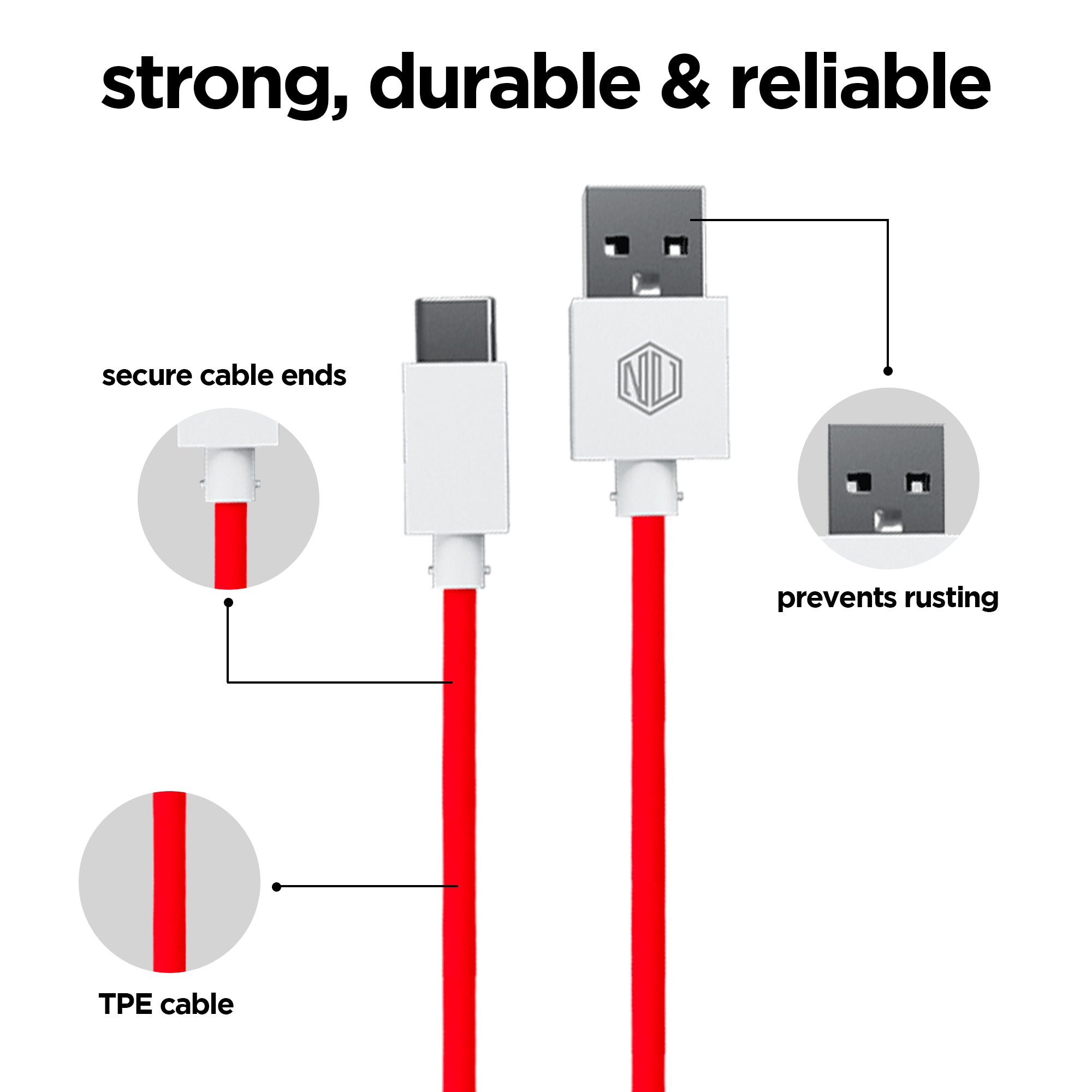 Blaze Hypersonic 50W Fast Charging USB A to Type C Cable