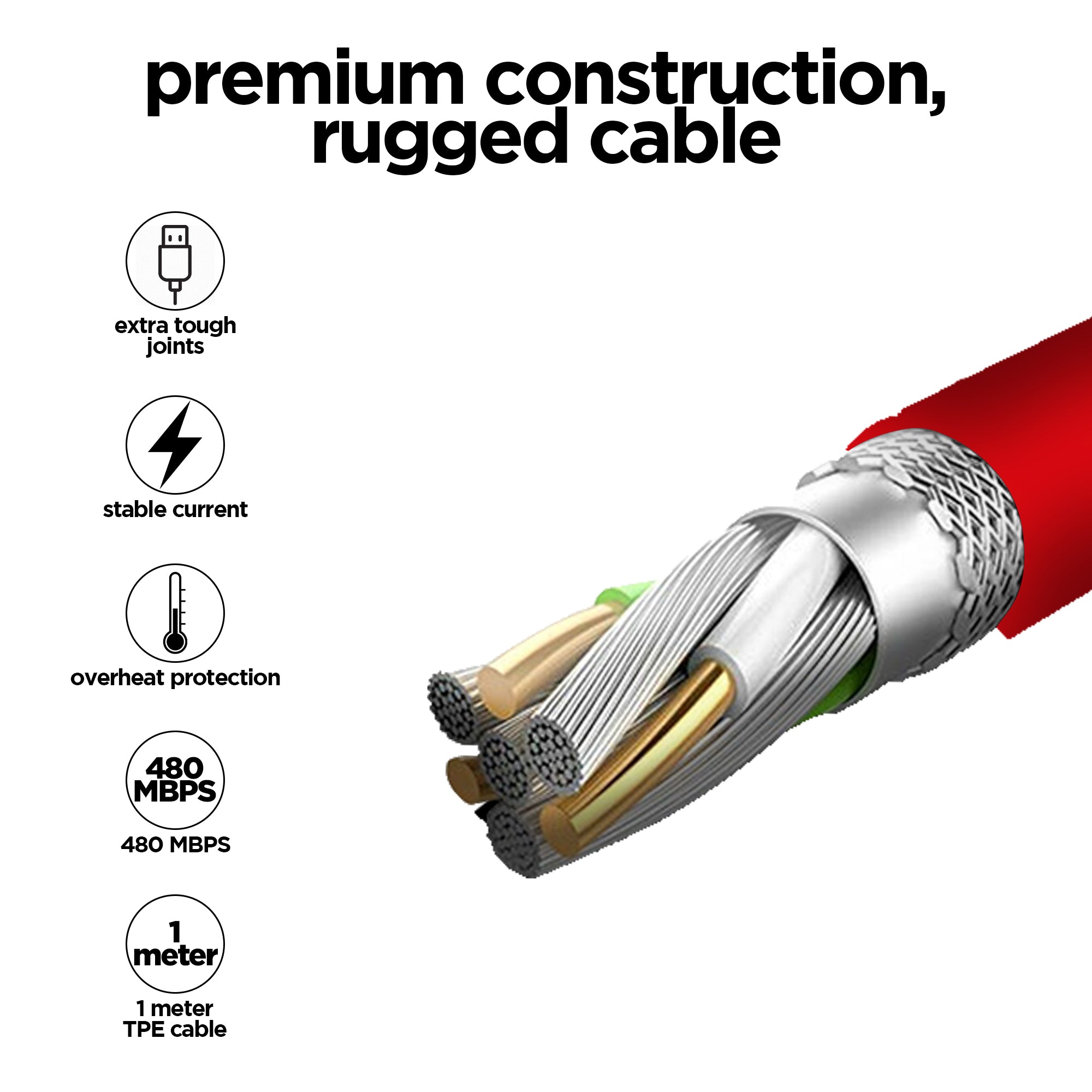 Blaze Hypersonic 50W Fast Charging USB A to Type C Cable