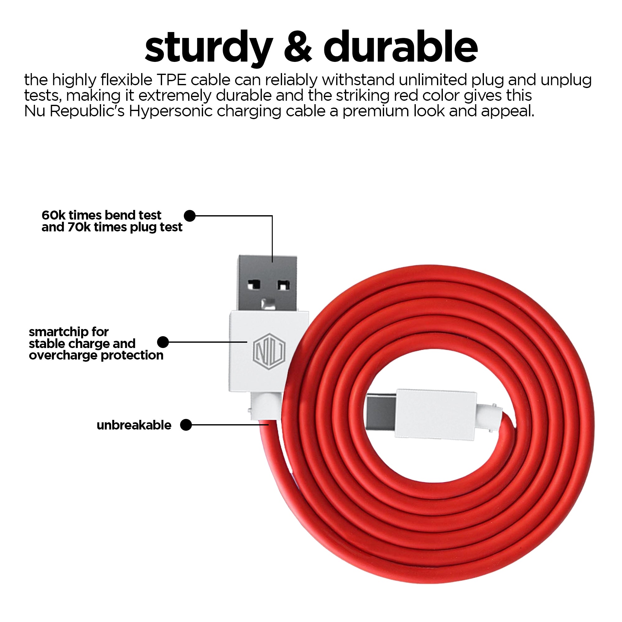 Blaze Hypersonic 50W Fast Charging USB A to Type C Cable