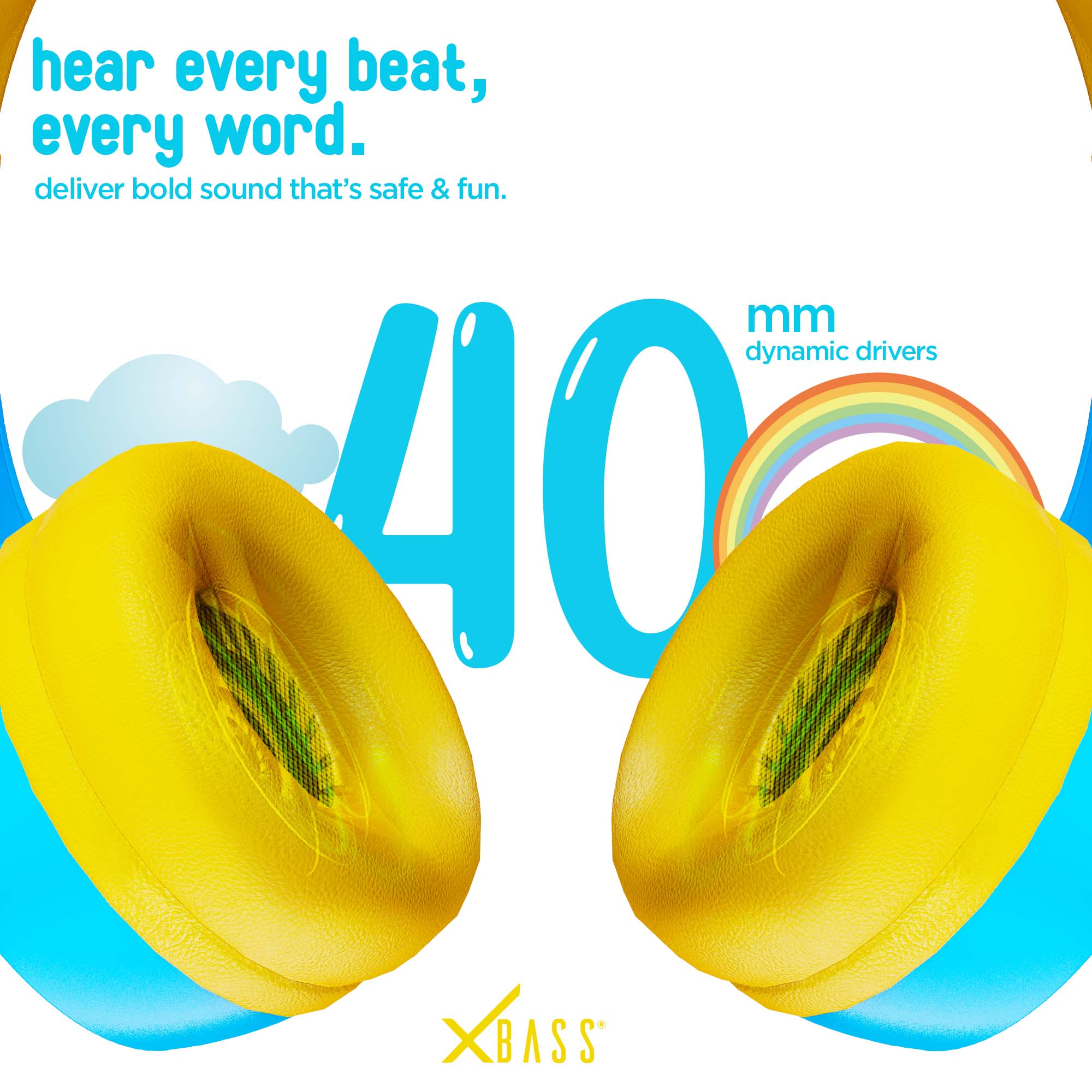 High-performance dynamic drivers deliver clear vocals, balanced sound, and an enjoyable listening experience for kids.