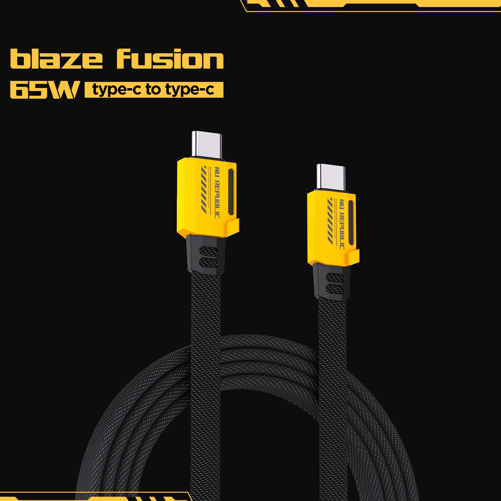 Blaze Fusion 65W Fast Charging Carbon fiber design cable (C-C Type)