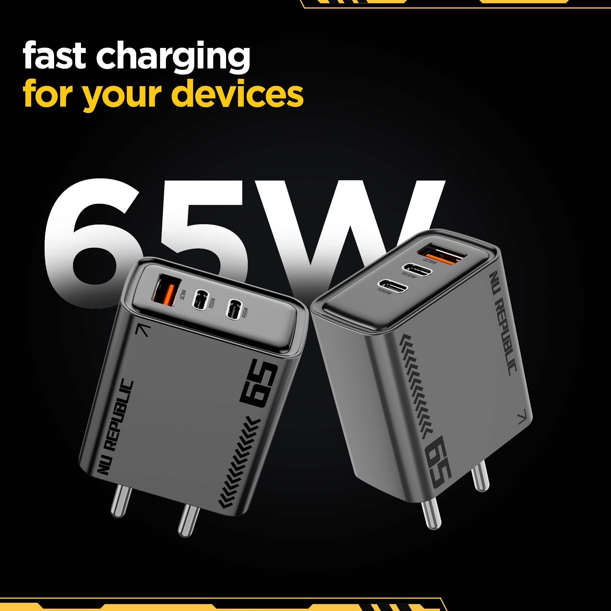 Cybotron 65W GaN Superfast Wall Charger (Grey)