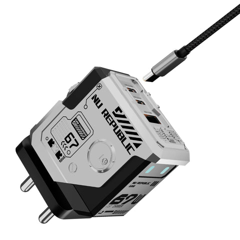 Cybotron 67W GaN Superfast Wall Charger Silver