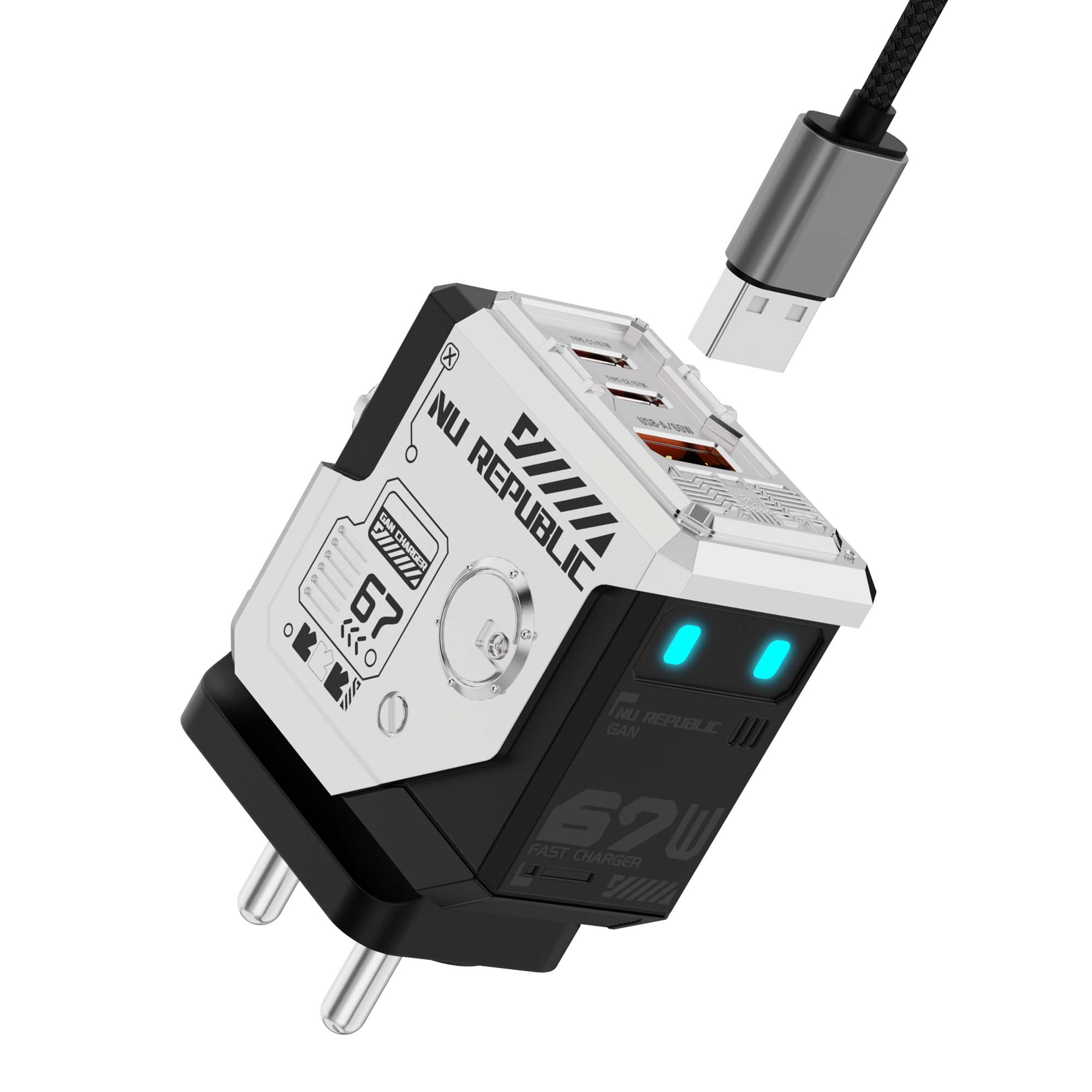 Cybotron 67W GaN Superfast Wall Charger Silver