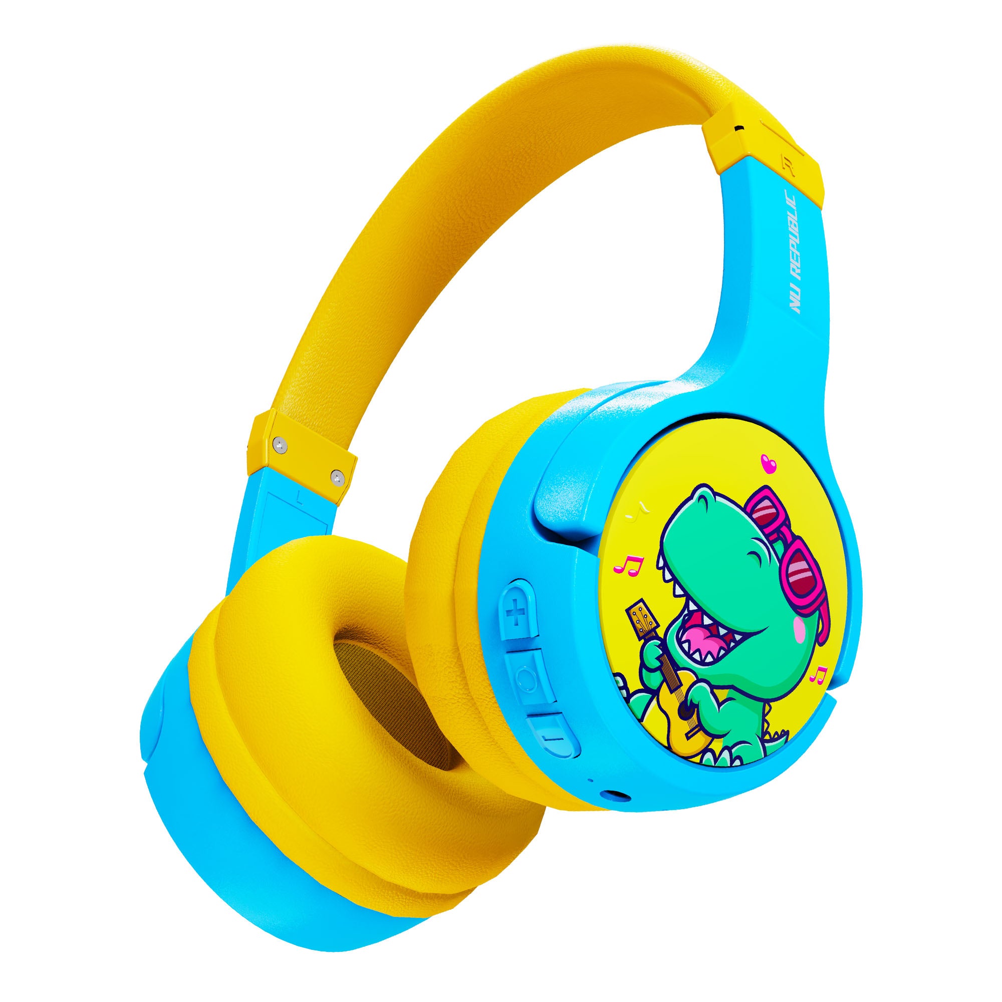 Beatpop kids headphones designed with safe audio levels, comfortable ear cushions, colorful styling, and wireless connectivity for young listeners.