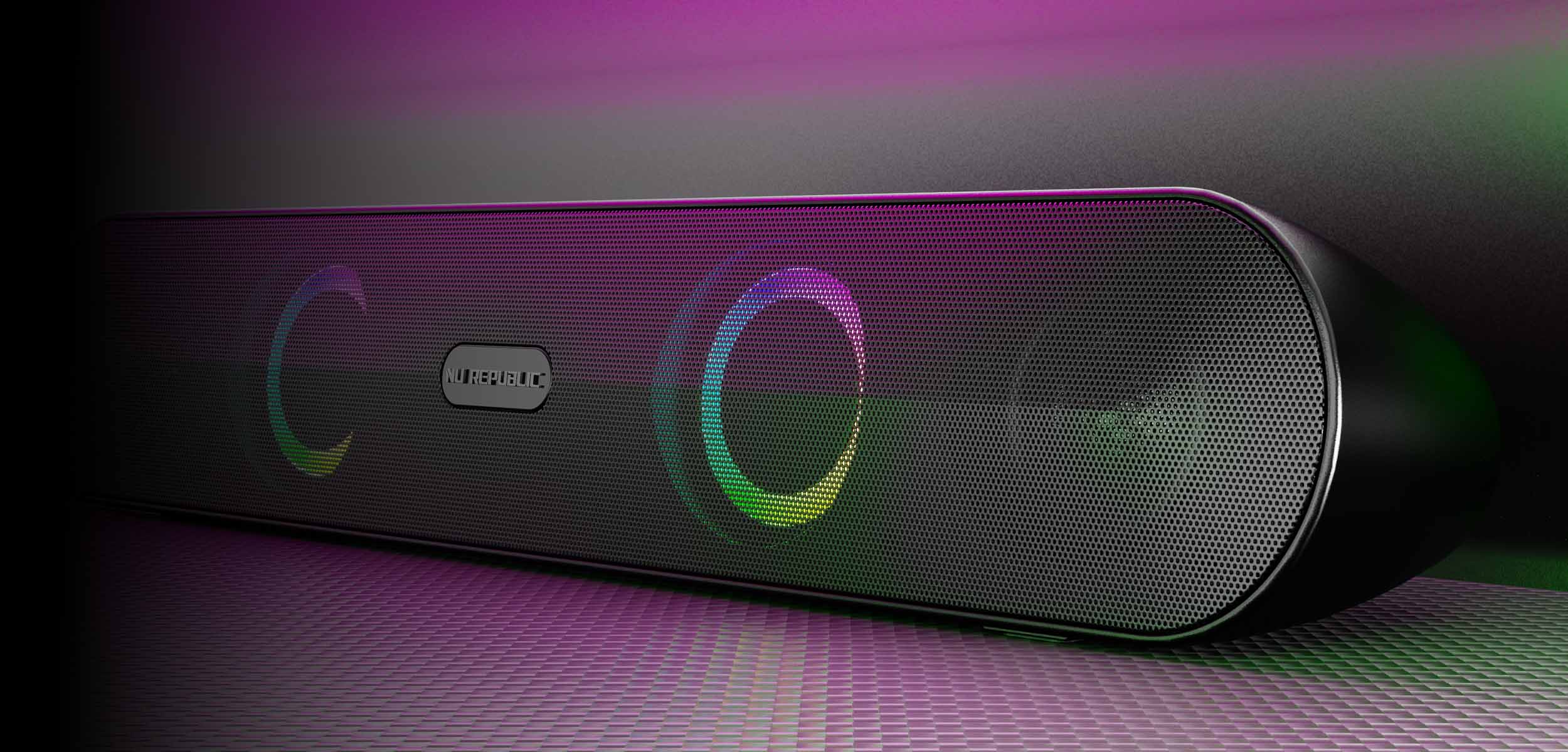 Partybox 165 speaker featuring vibrant RGB lights that create a dynamic and immersive party atmosphere.