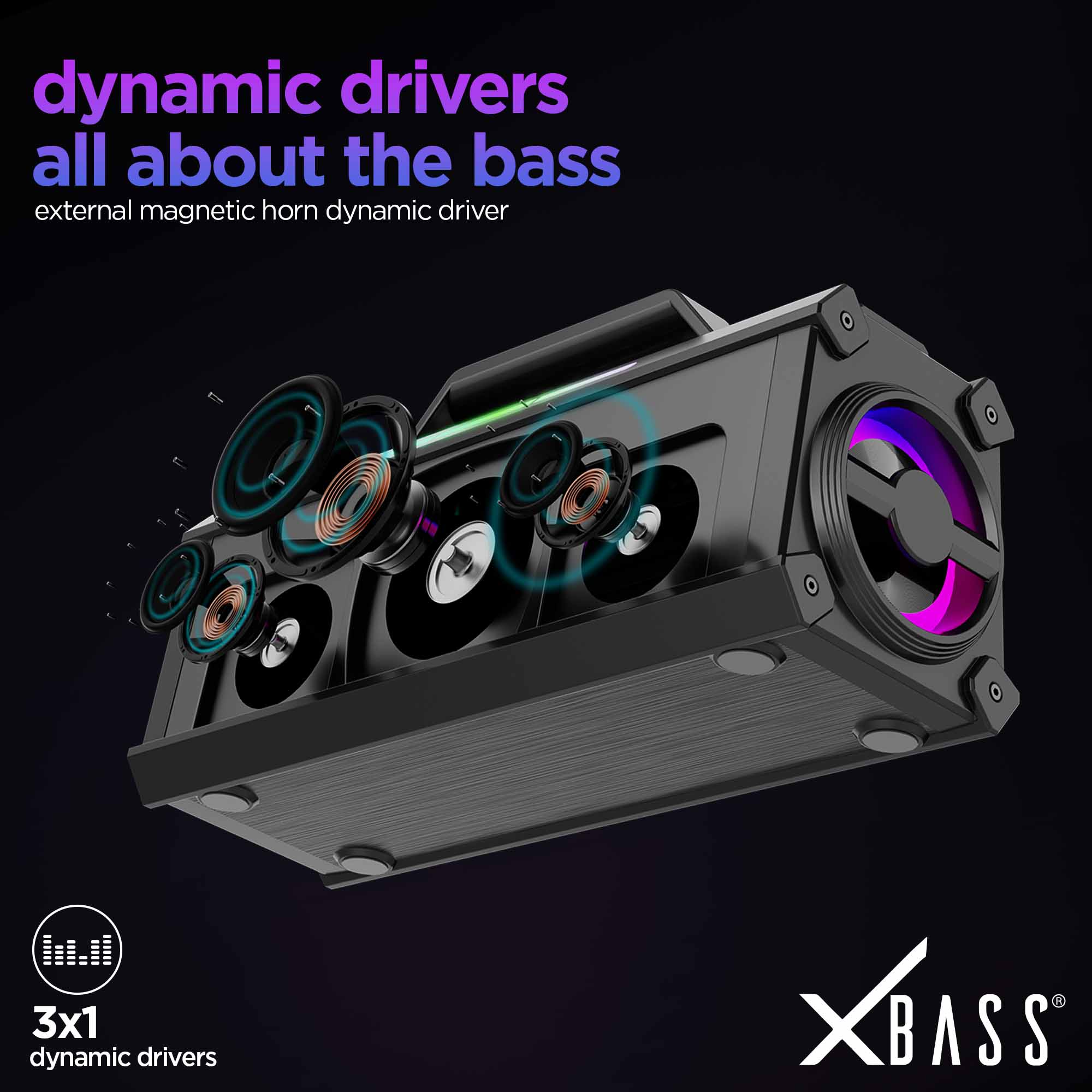 Powerful  triple-driver setup engineered for immersive audio and deep bass.