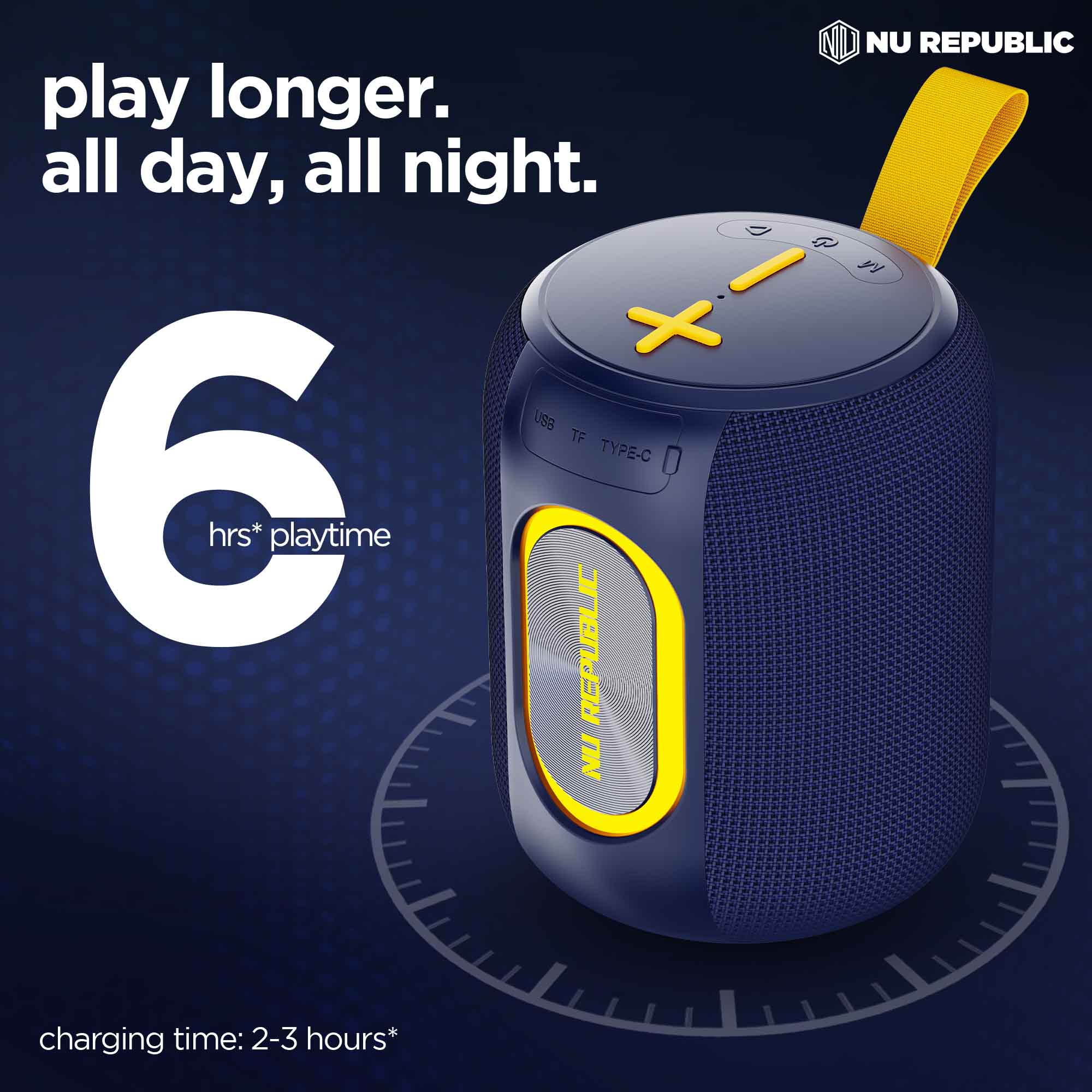 Extended playtime lets you enjoy uninterrupted music wherever you go.