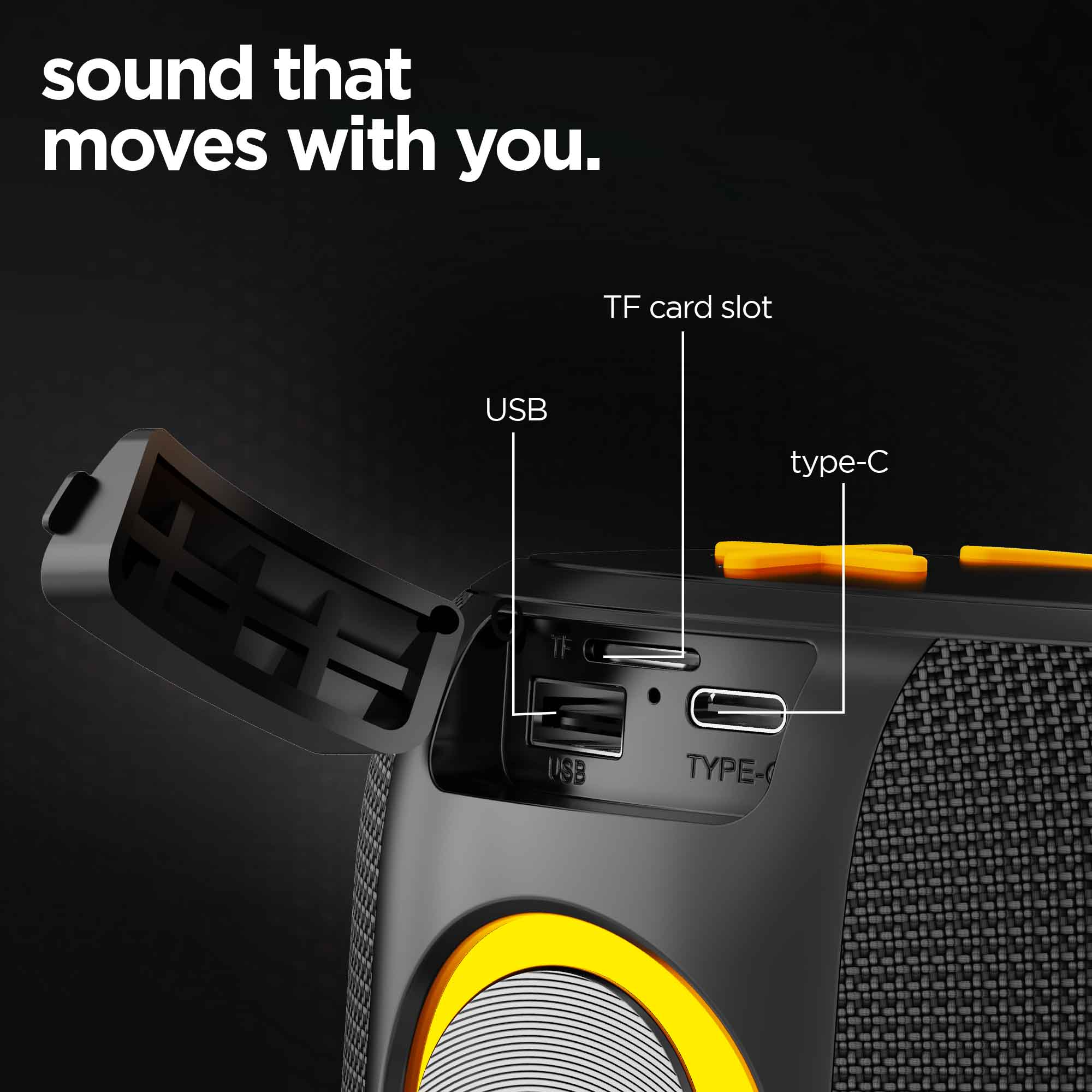 Stylish and portable speaker for music lovers on the go.