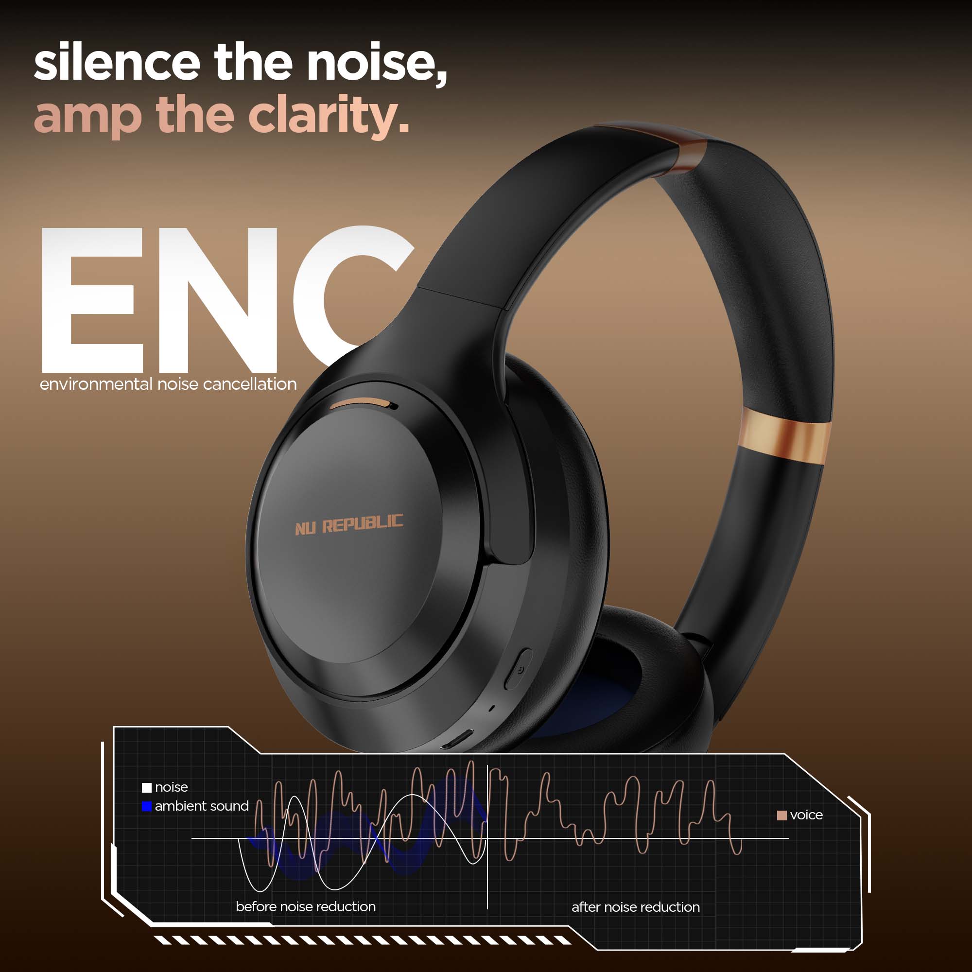 ENC technology minimizes background noise for clearer voice calls and online meetings.
