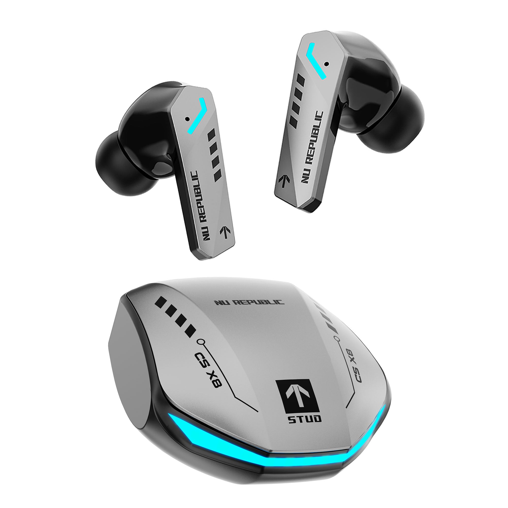 Cyberstud X8 wireless gaming earbuds with RGB lighting and immersive sound