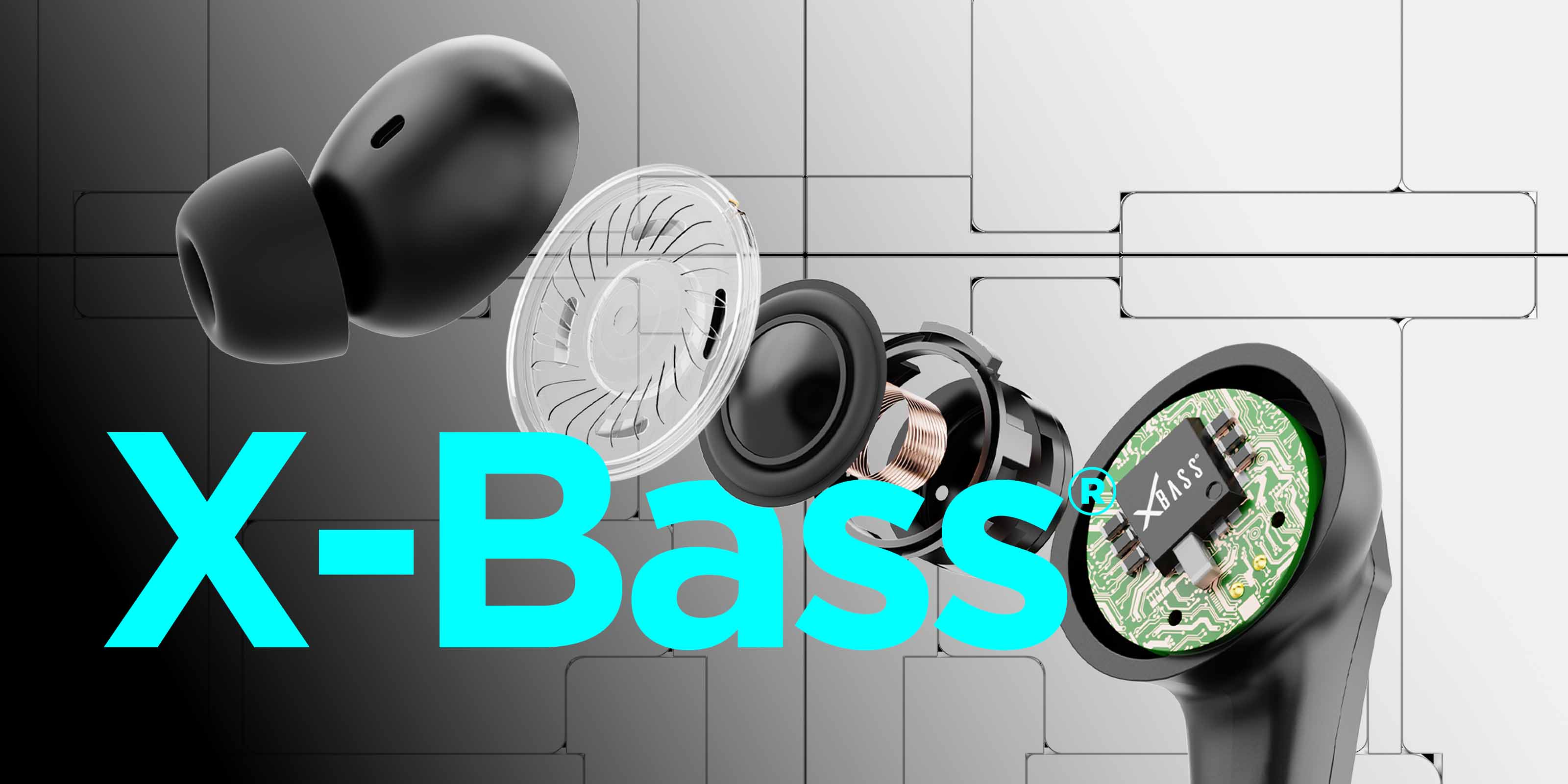 Cyberstud X8 earbuds with signature X-Bass technology for powerful sound