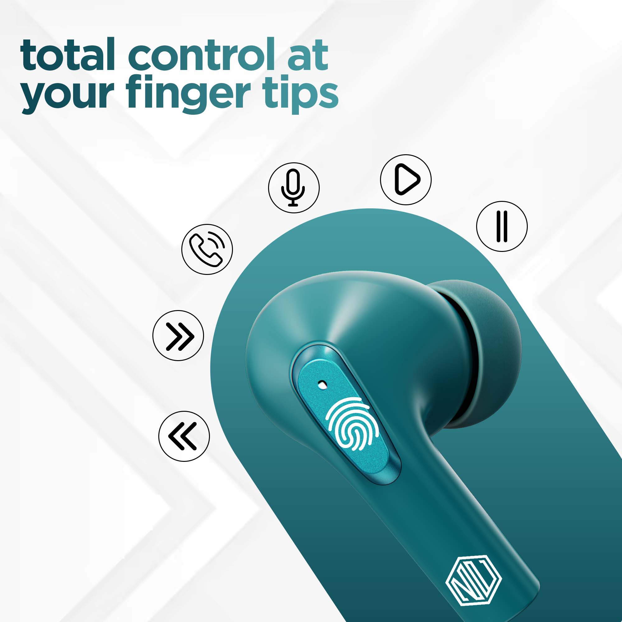 Epic X3 earbuds with intuitive touch controls for effortless audio management